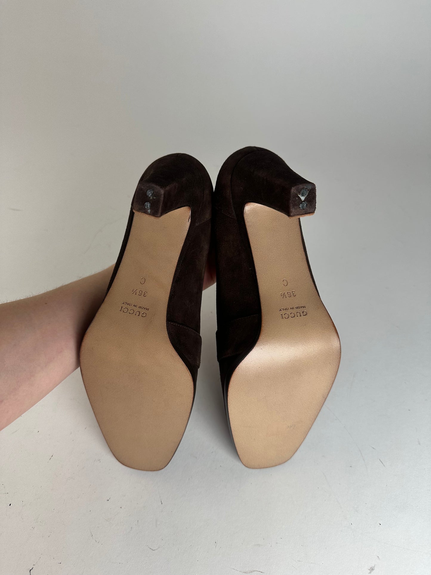Vintage Gucci Suede Pumps Brown EU36,5