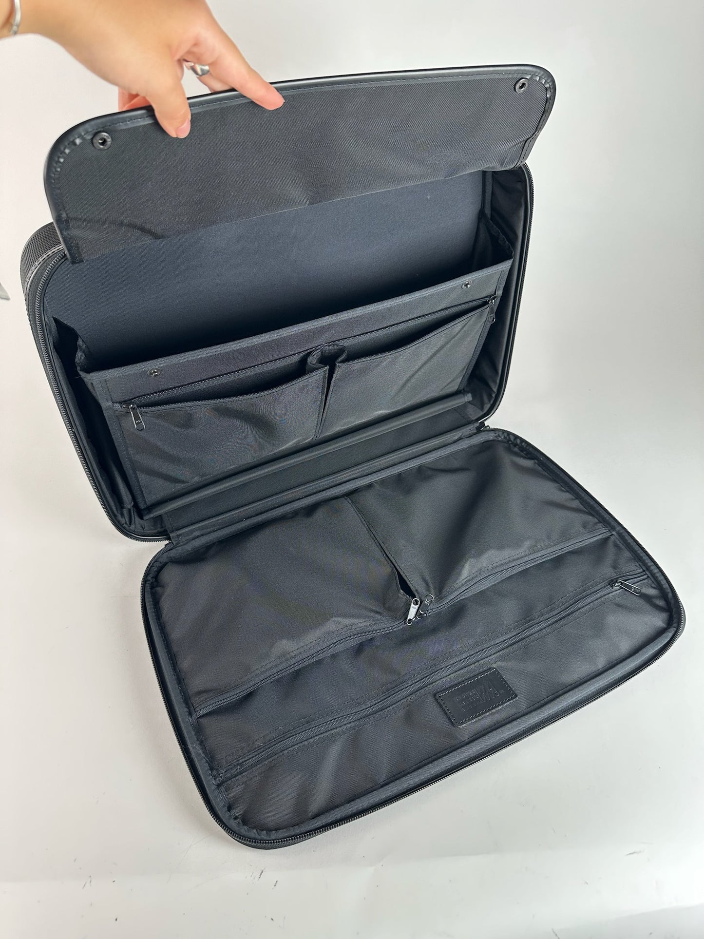 Vintage Issey Miyake Canvas Leather Suitcase Black