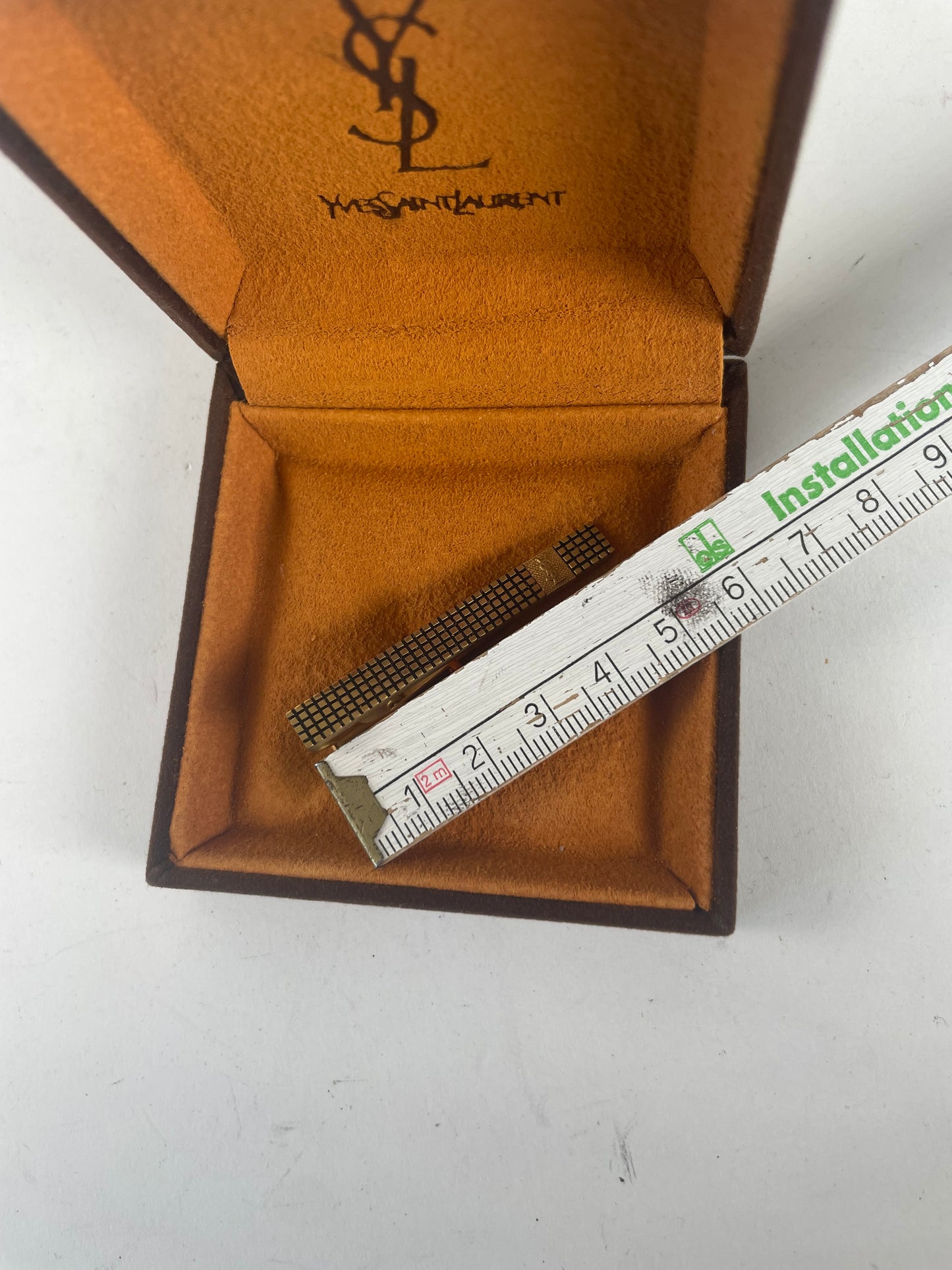 Vintage Yves Saint Laurent Tie / Money Clamp Golden Steel