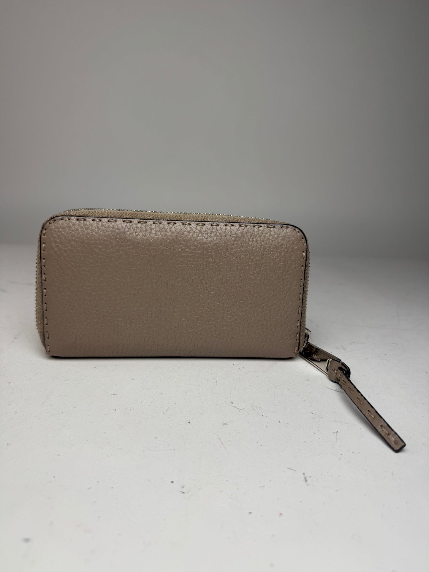 Vintage Fendi Roma Zippy Leather Wallet grey