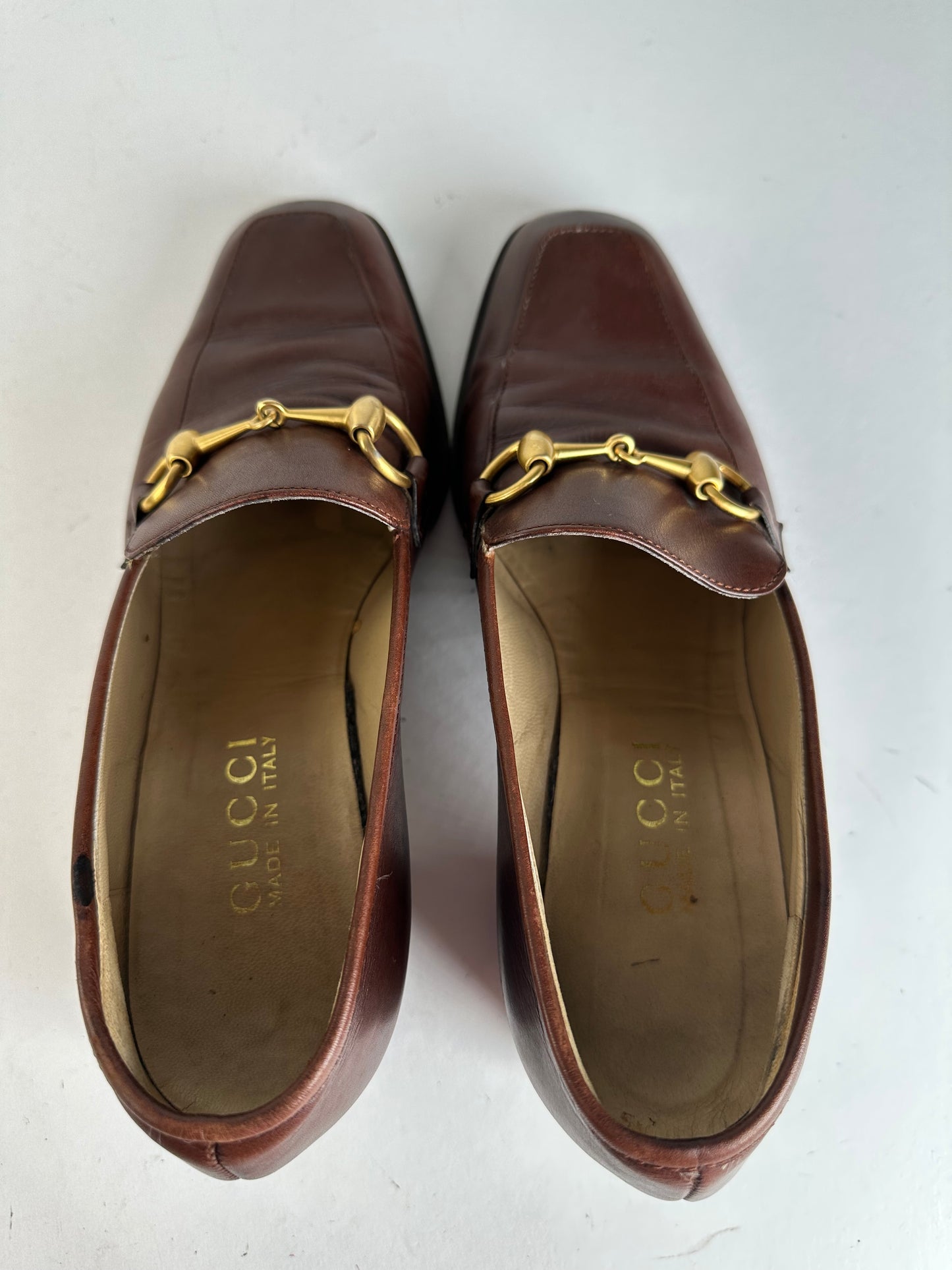 Vintage Gucci Heeled Horsebit Leather Boots Brown EU37