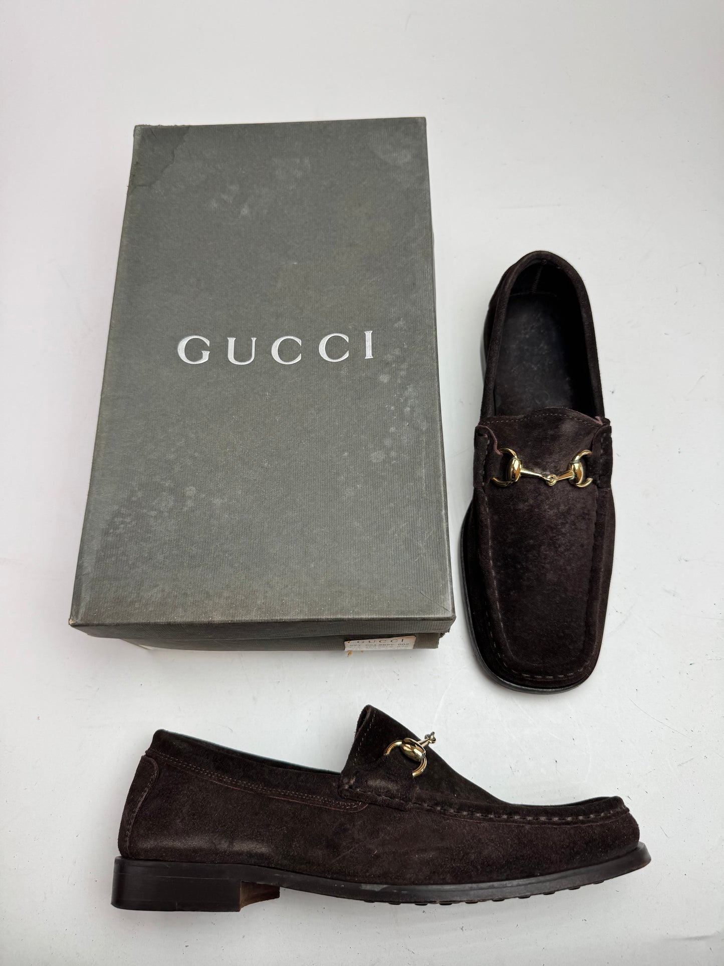 Vintage Gucci Suede Horsebit loafer Brown 7D