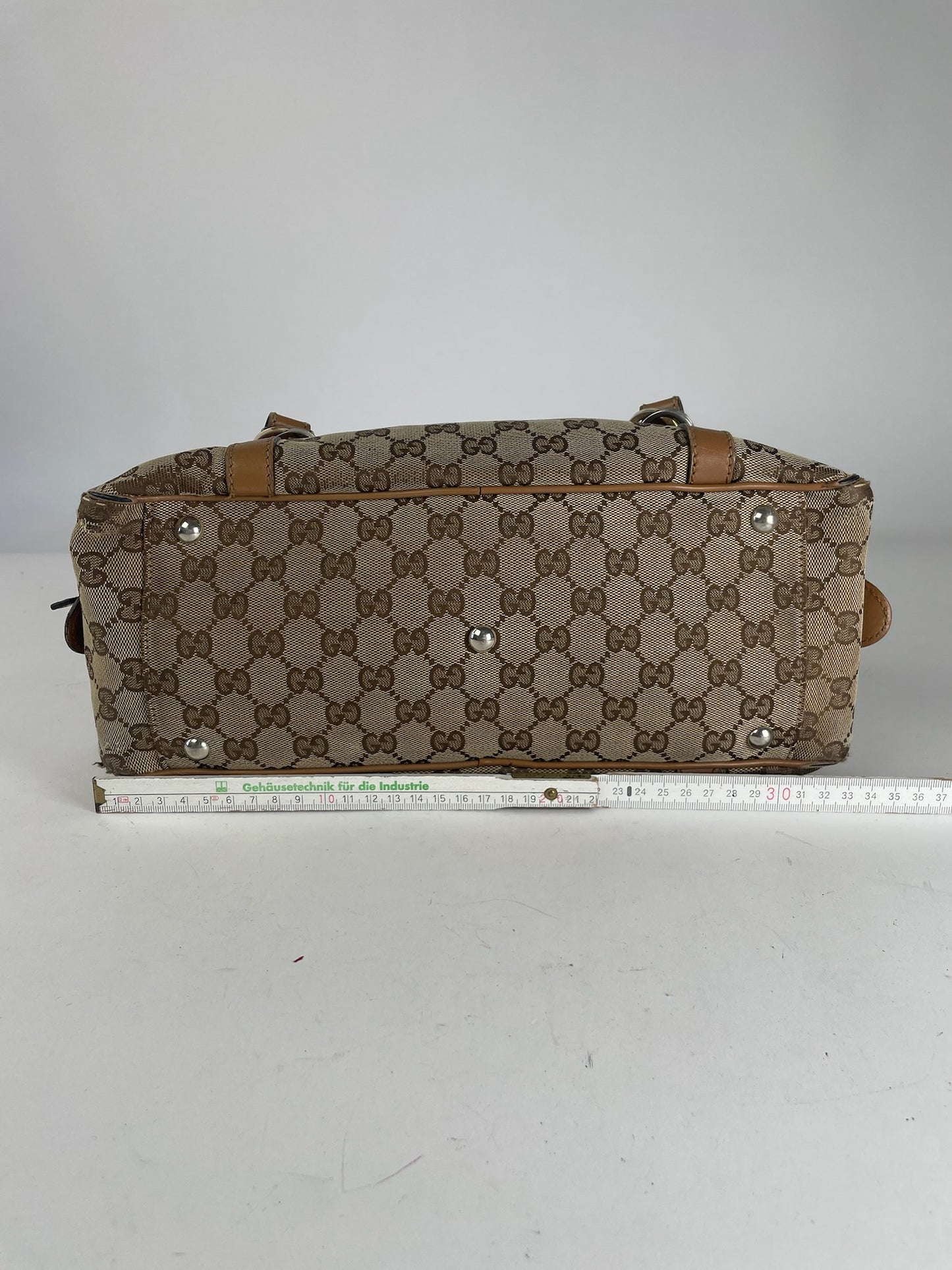Vintage Gucci Monogram Bag Beige Brown