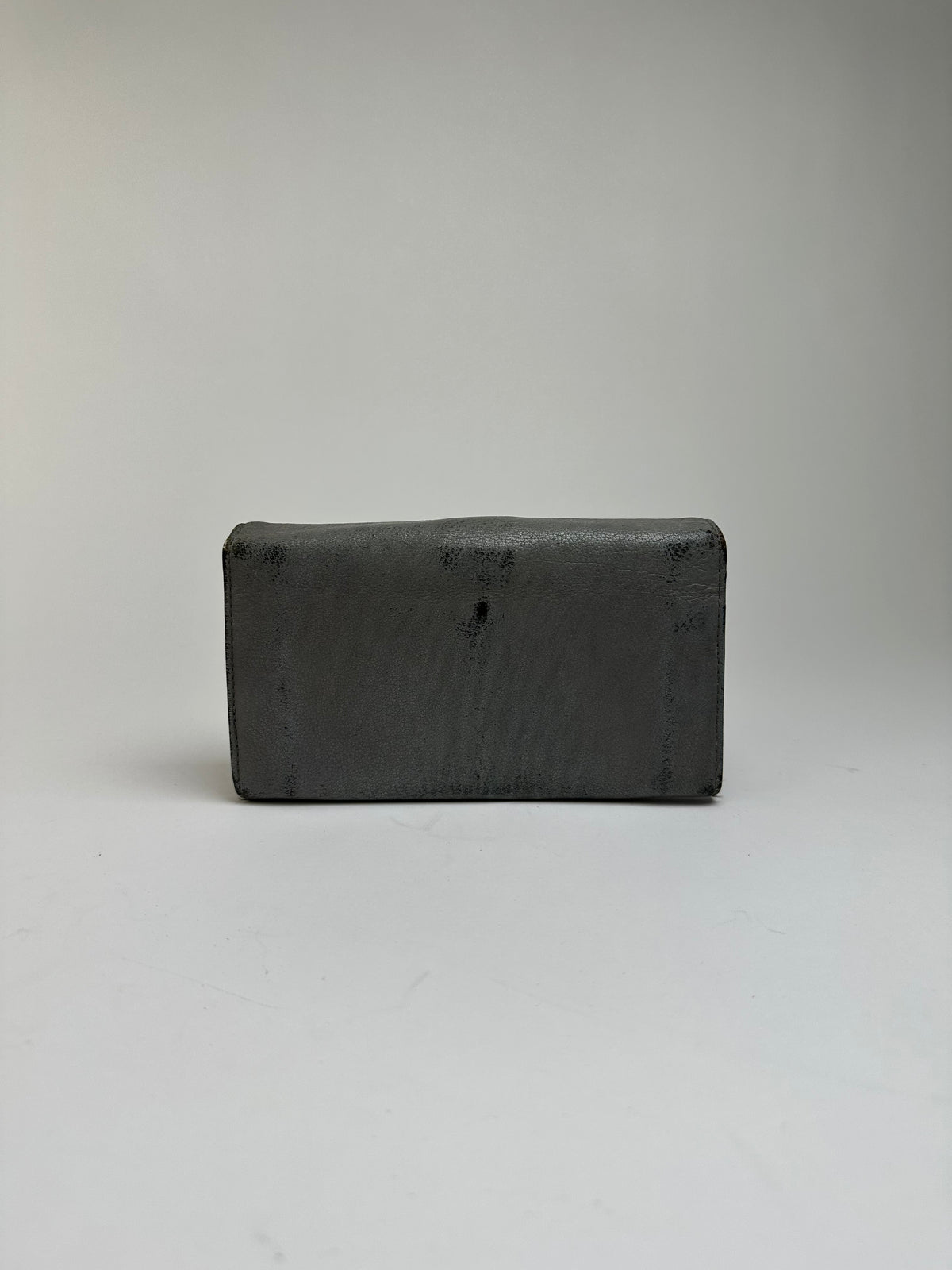 Vintage Marni Studded Leather Bifold Wallet Grey Brass