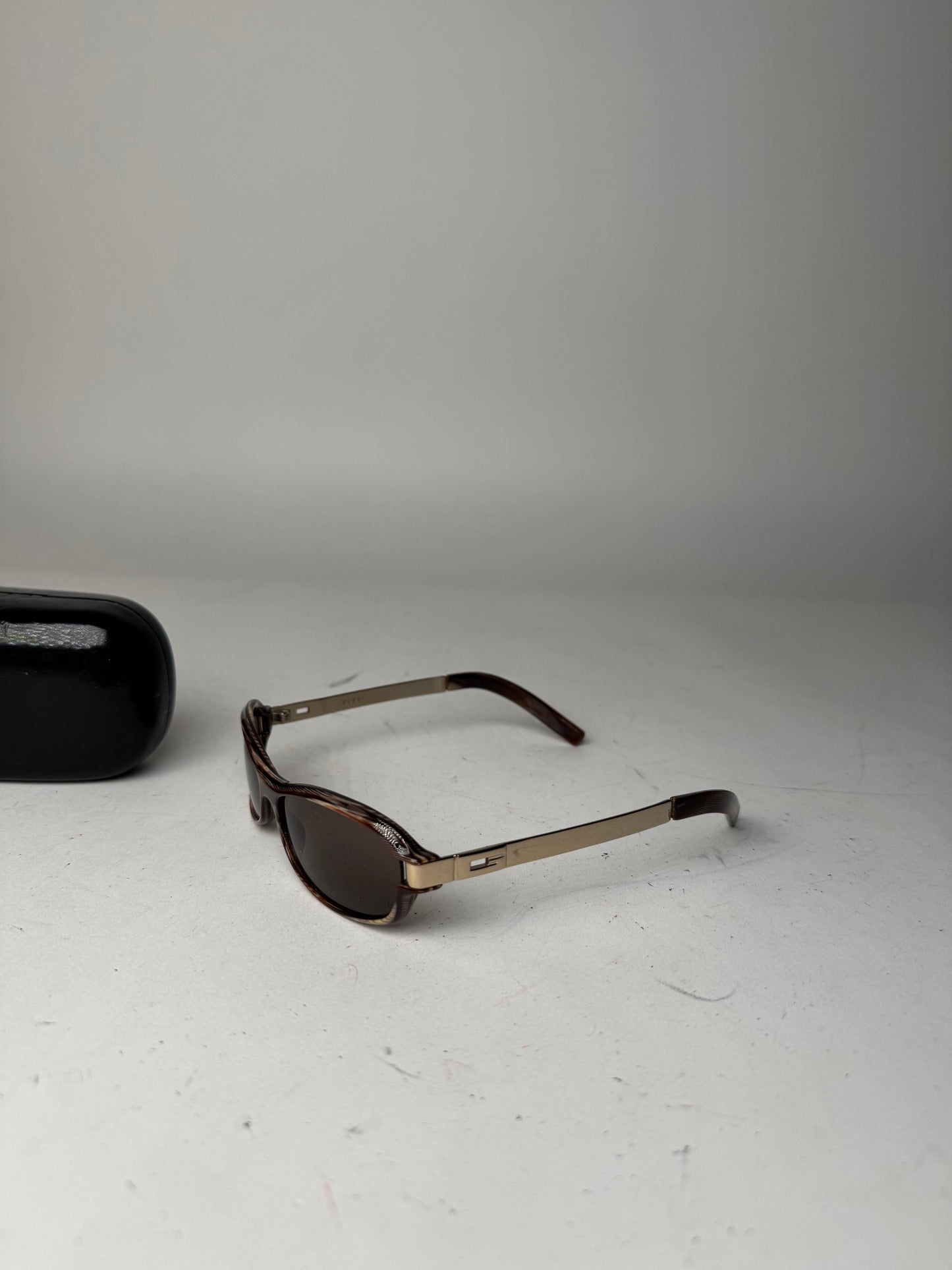 Vintage Gucci Retro Sunglasses Golden Brown