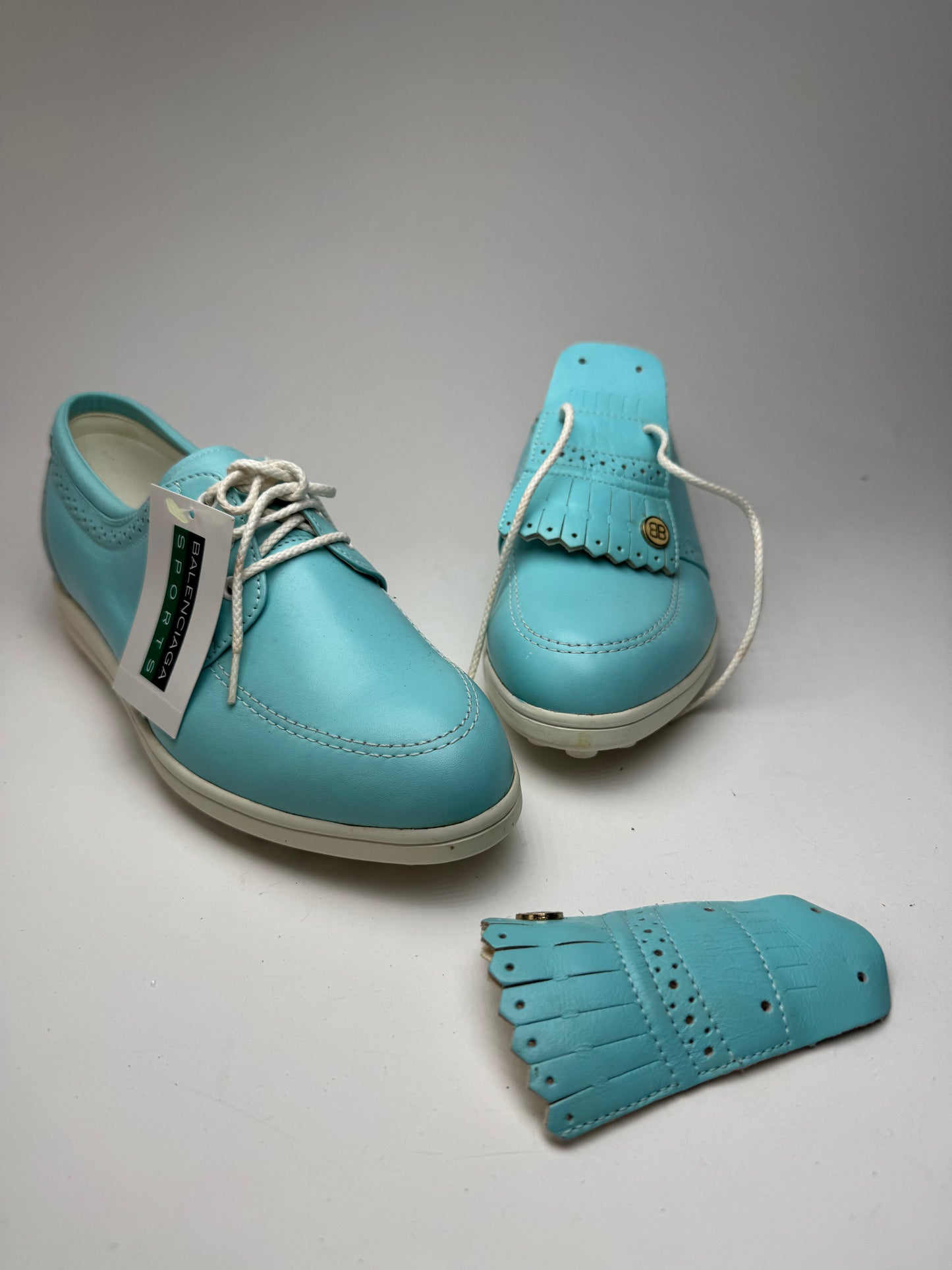 Vintage Balenciaga leather sneaker Turquoise White New EU37