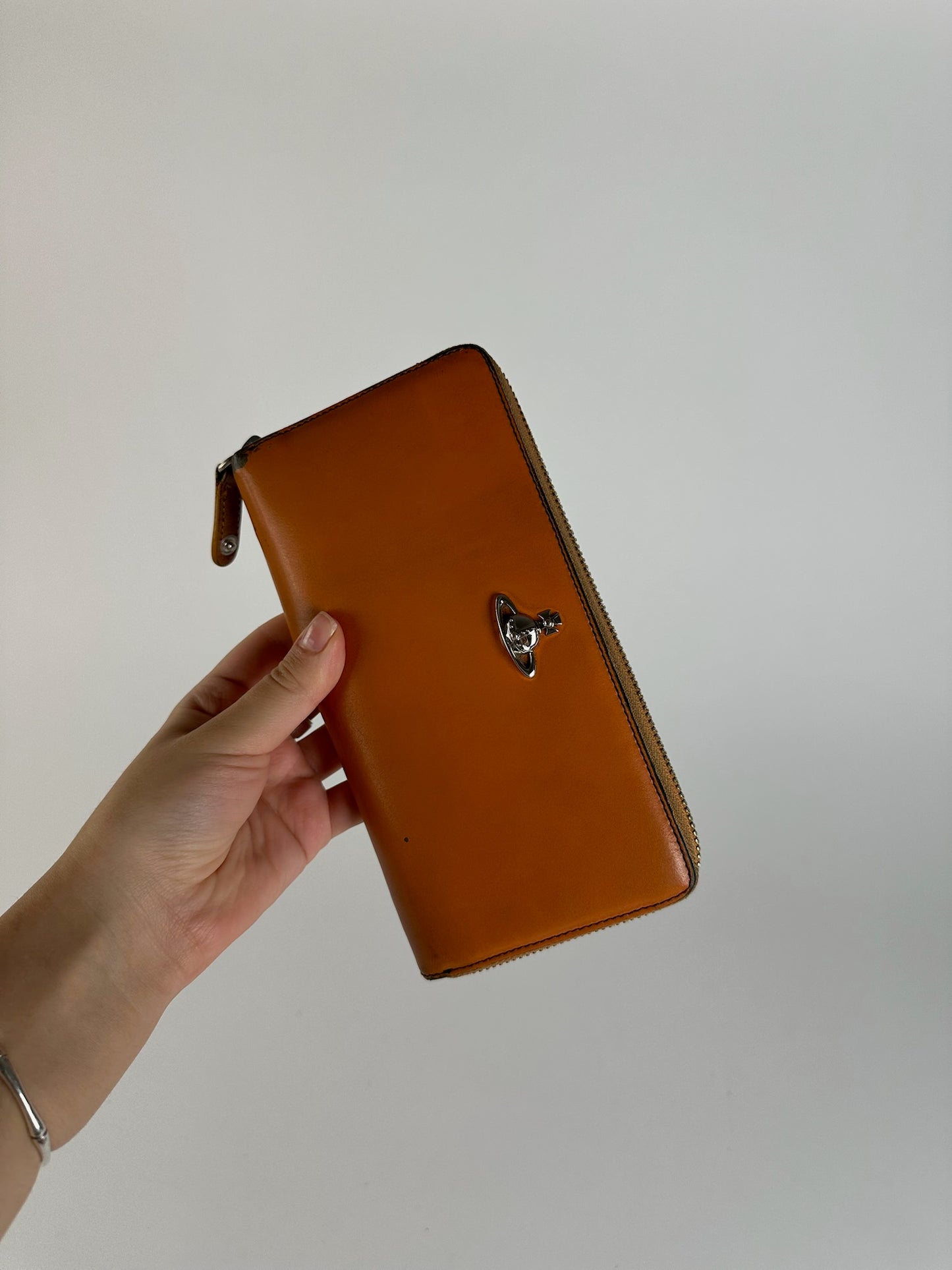 Vintage Vivienne Westwood leather wallet orange