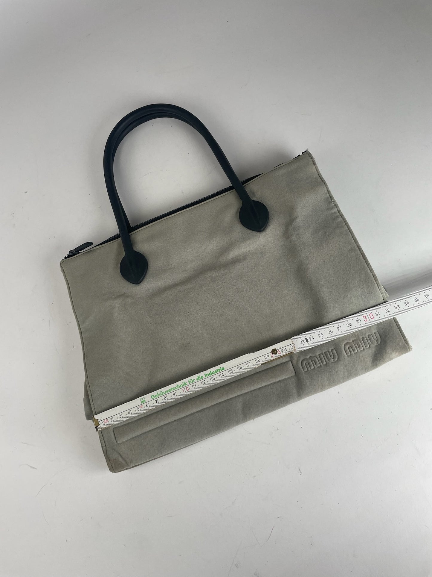 Sac vintage en toile Miu Miu Crème Noir