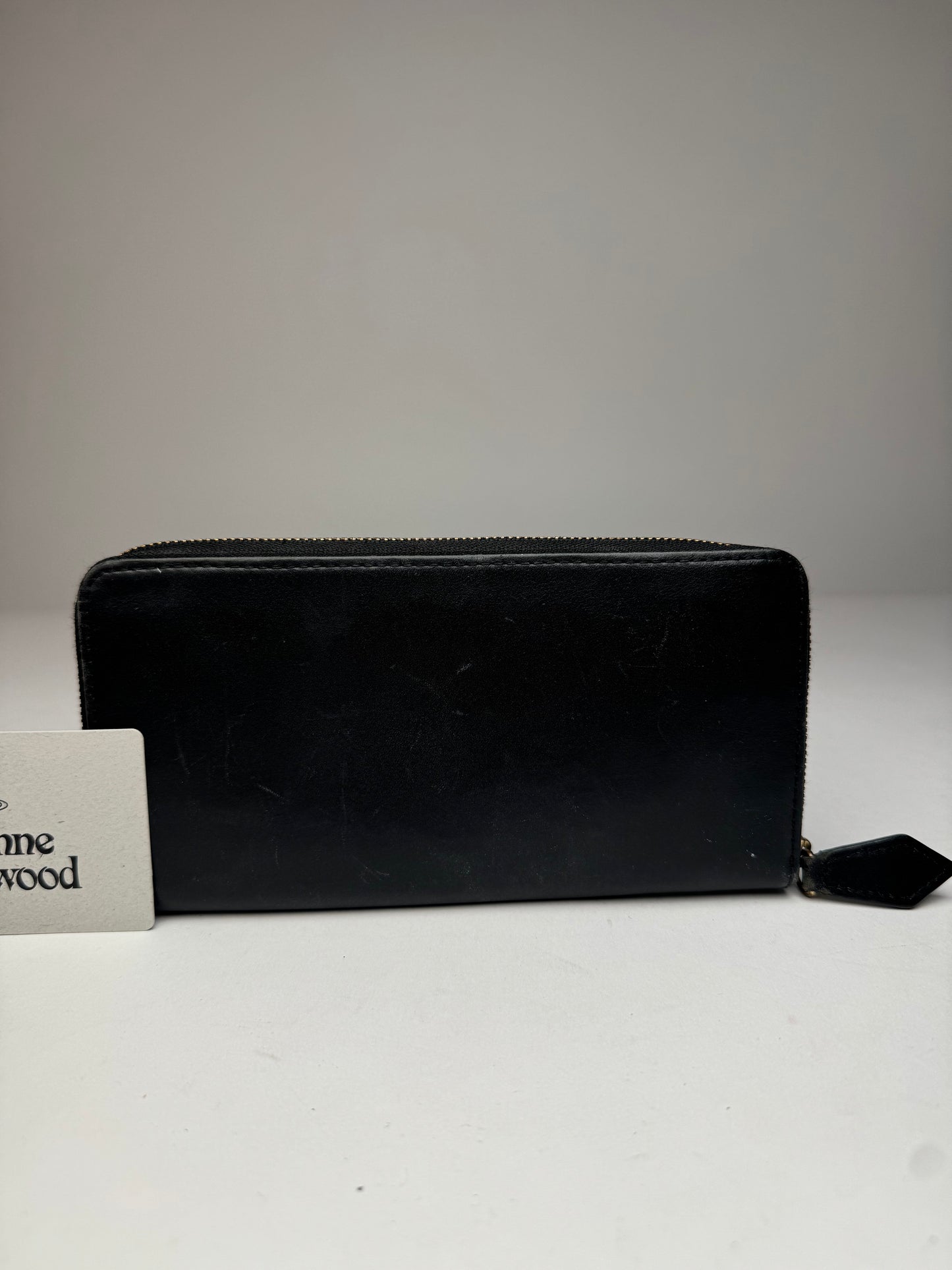 Vintage Vivienne Westwood Leather Zippy Wallet Black