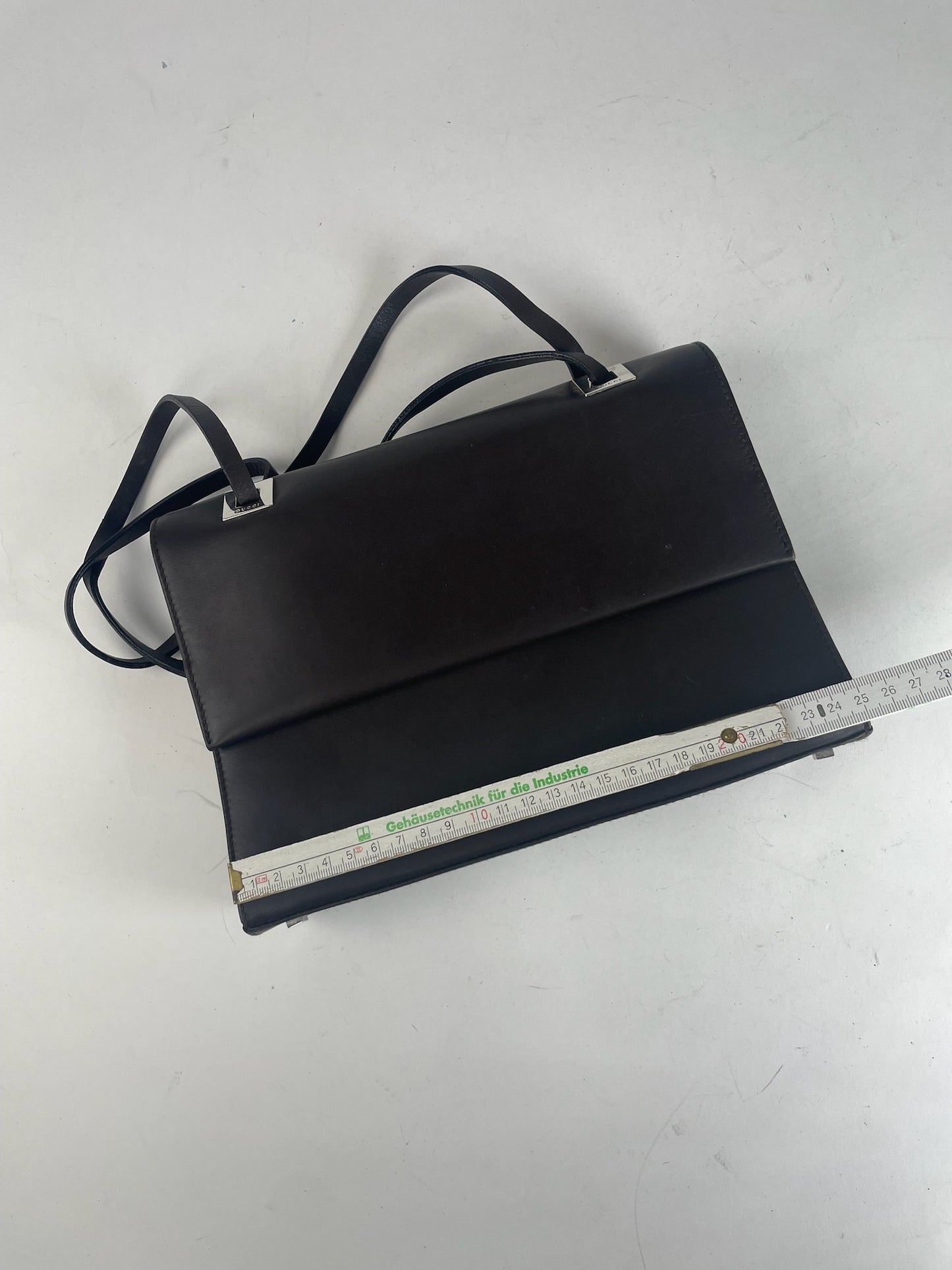 Vintage Gucci Leather Bag dark brown