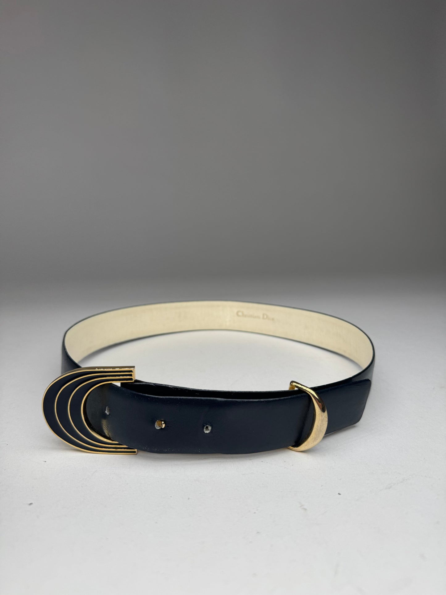 Vintage Dior Leather Belt Black