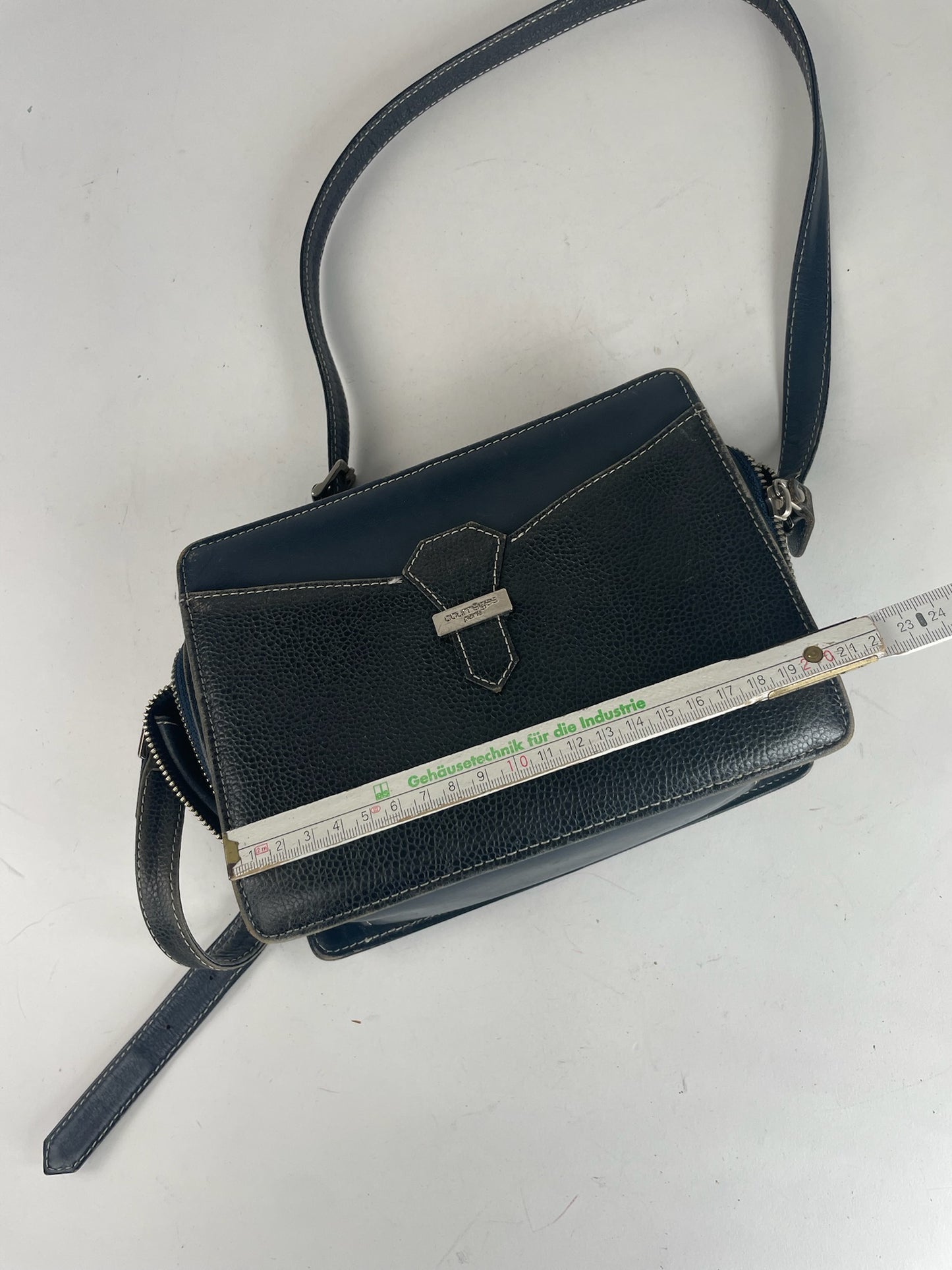 Vintage Courreges Paris Leather Bag Black