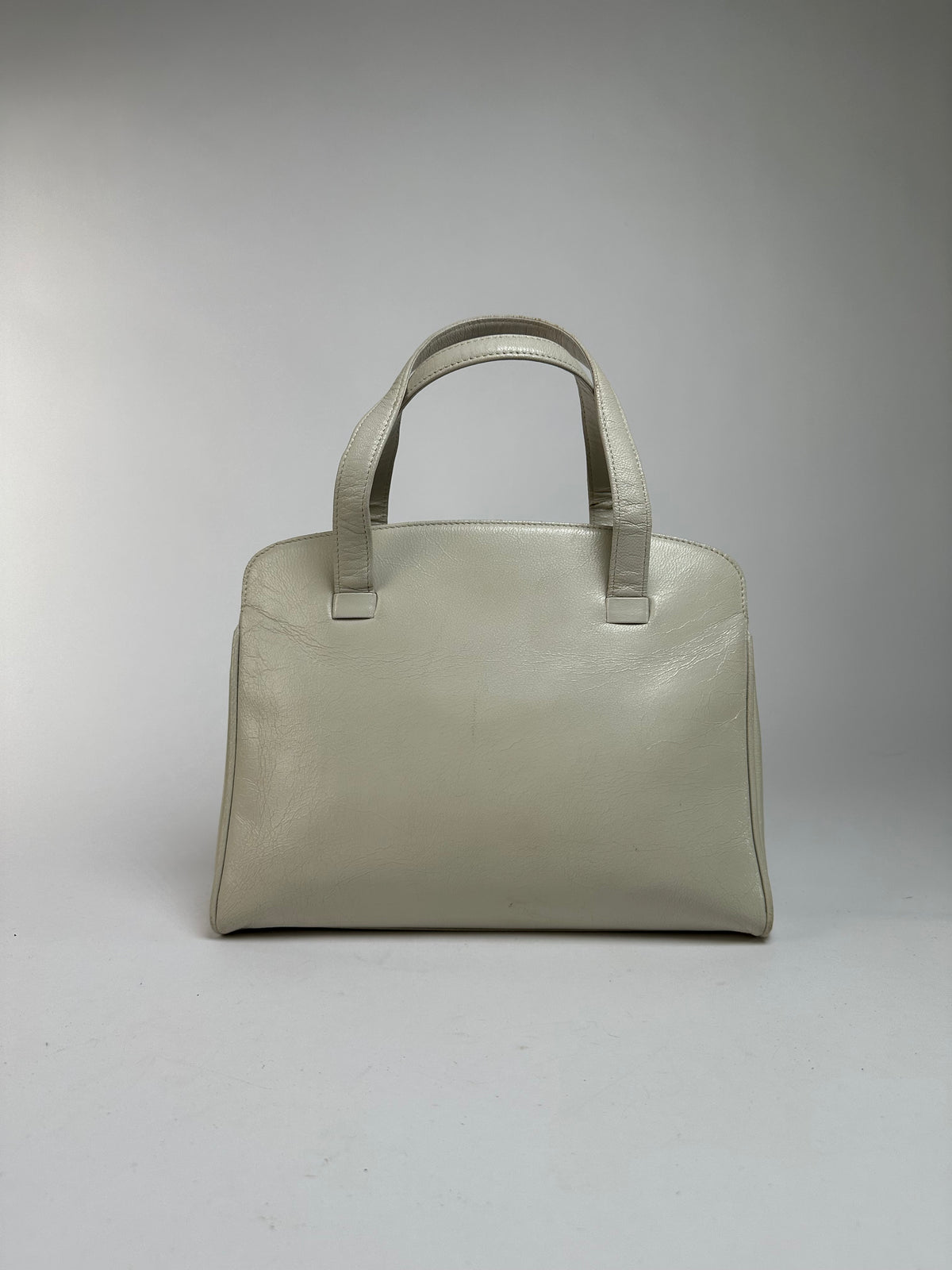 Vintage Chloé Structured Top-Handle Bag Late 1990s Light Grey