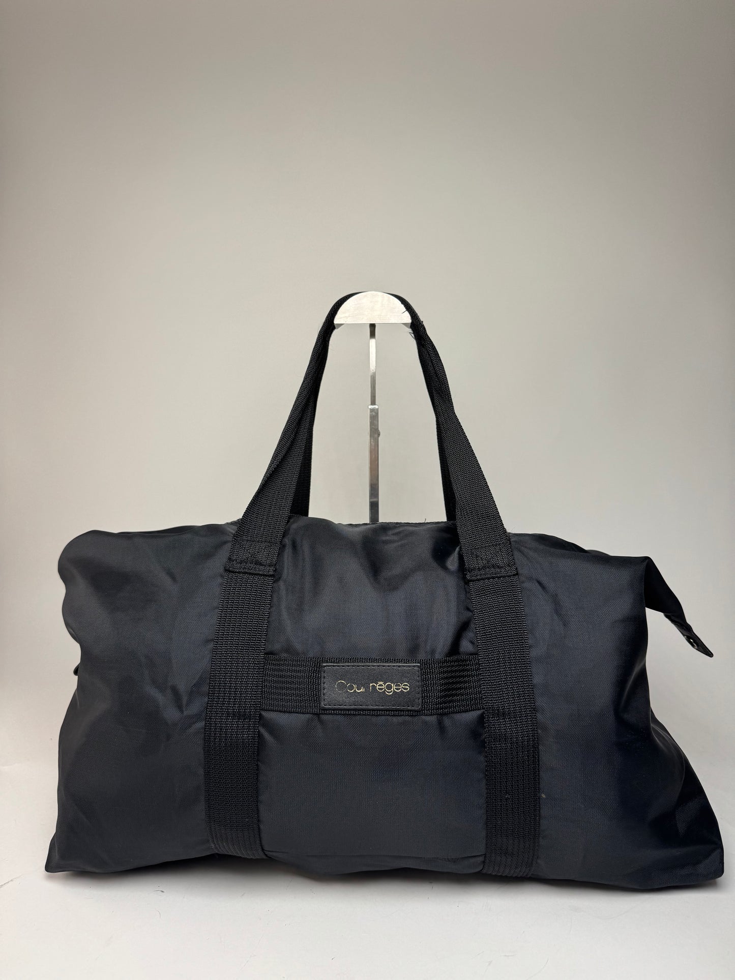 Vintage Courreges Polyester Duffel Bag Black