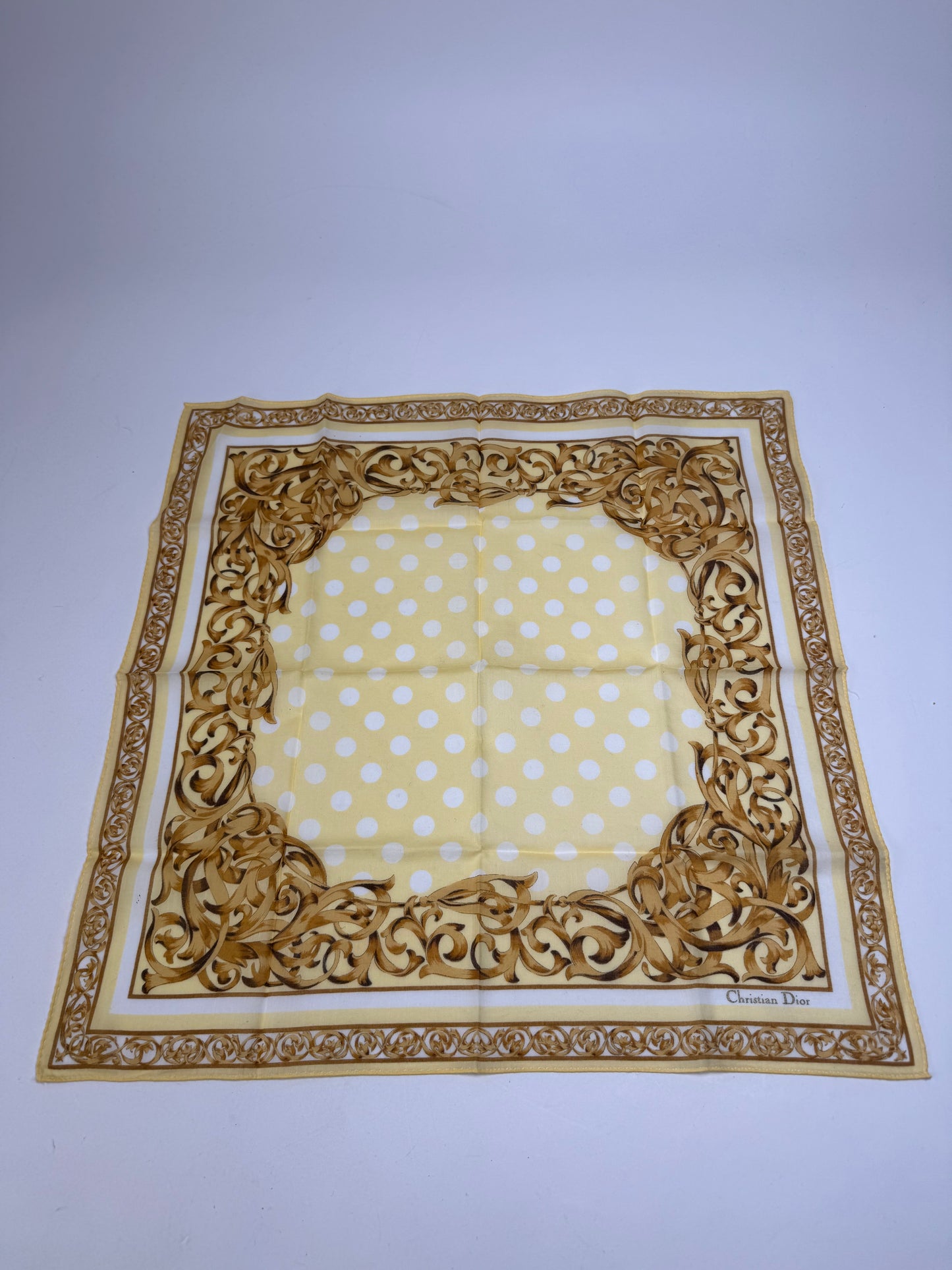 Vintage Dior Baroque Scarf White Gold