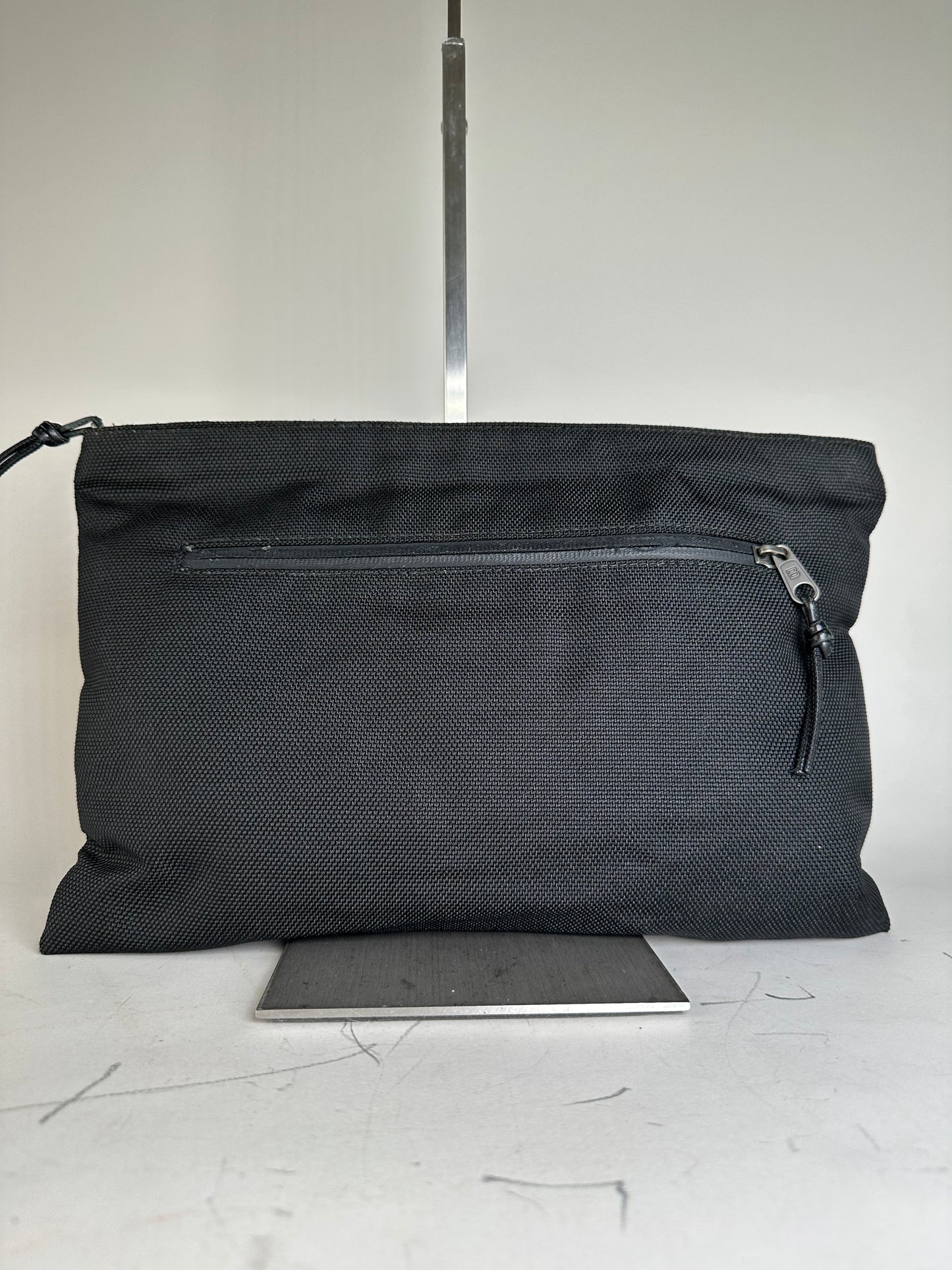Vintage Balenciaga Technical Fabric Cosmetic Pouch Black Silver