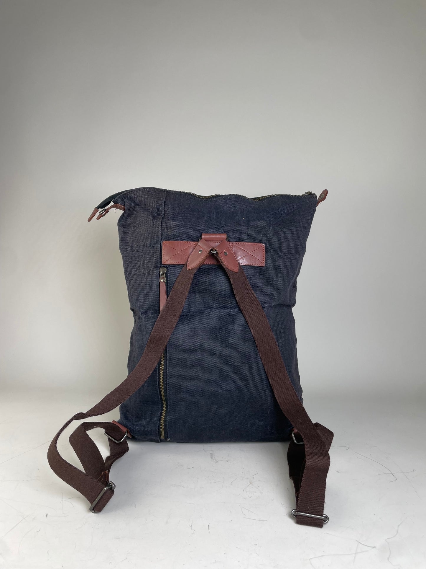 Vintage Issey Miyake Canvas Backpack Navy Brown