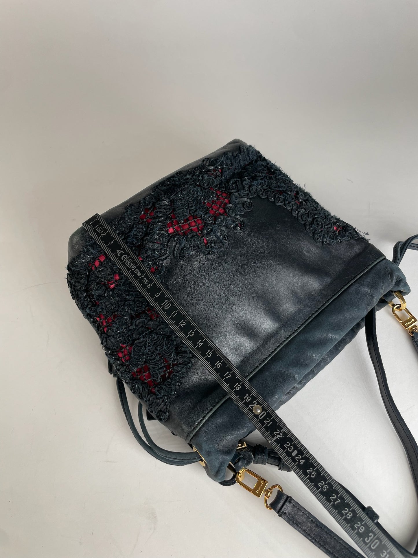 Vintage Etro 2Way Leather Handbag Black
