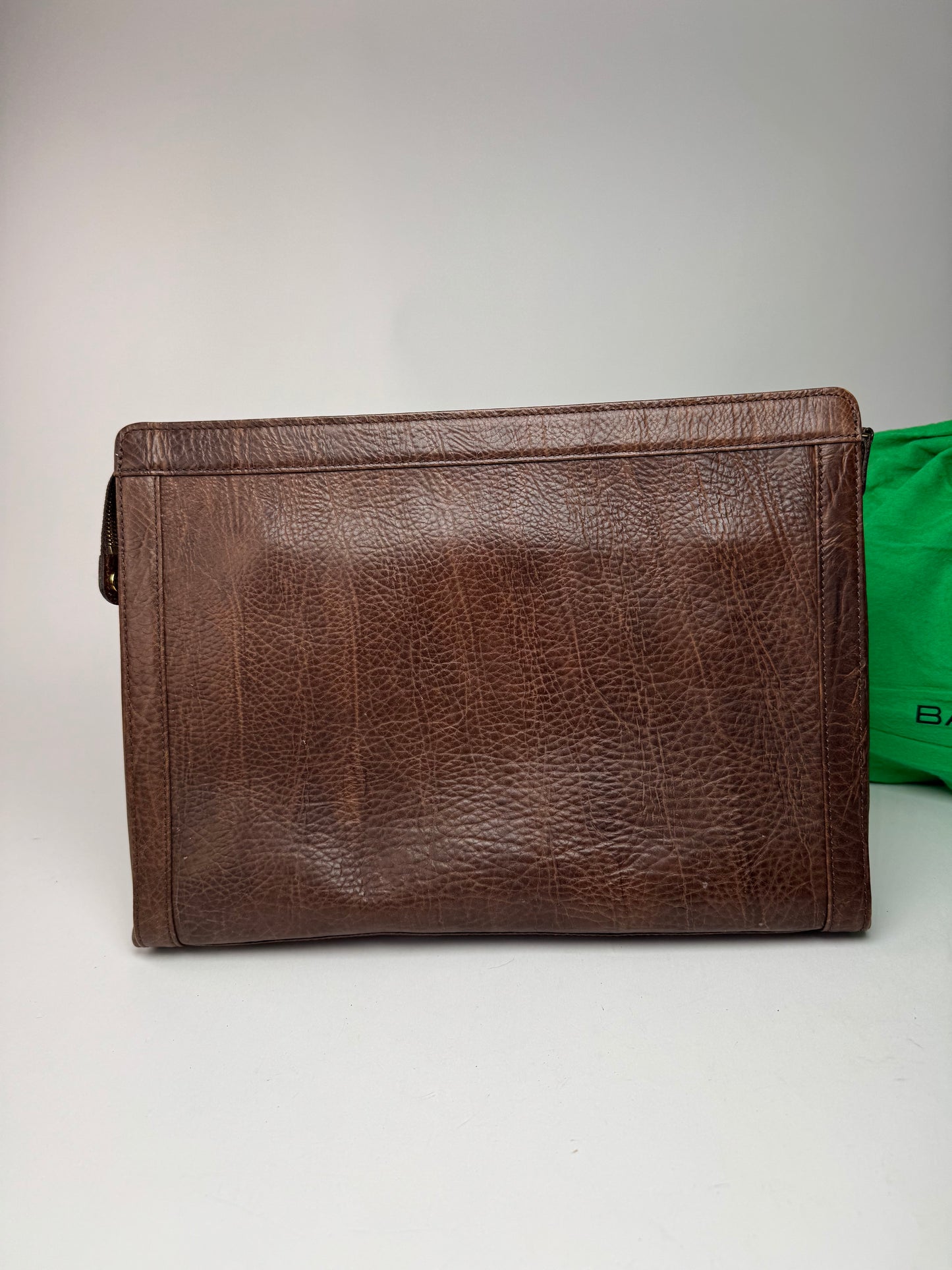 Pochette Balenciaga vintage en cuir marron