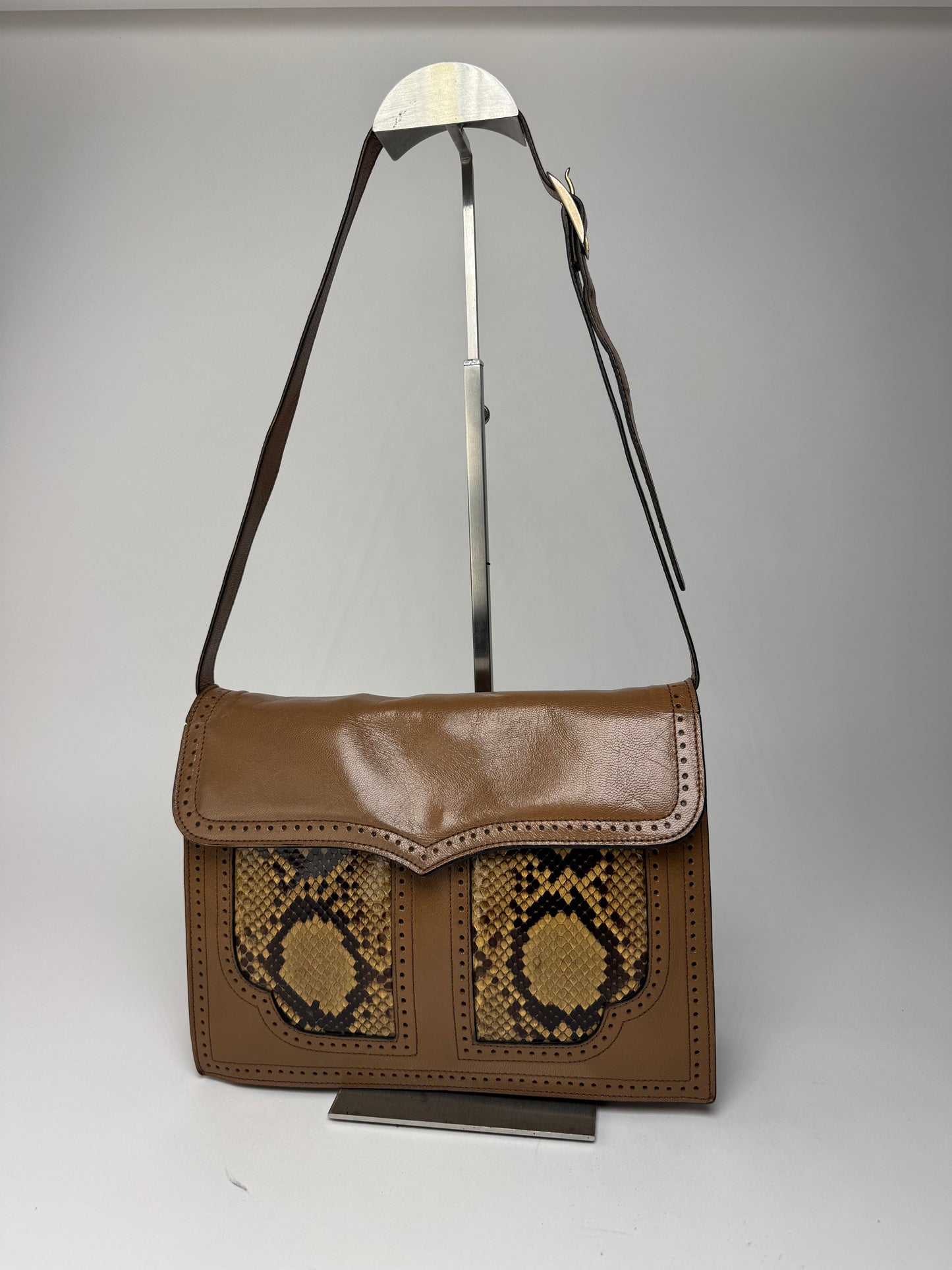 Vintage Yves Saint Laurent Leather snake bag brown