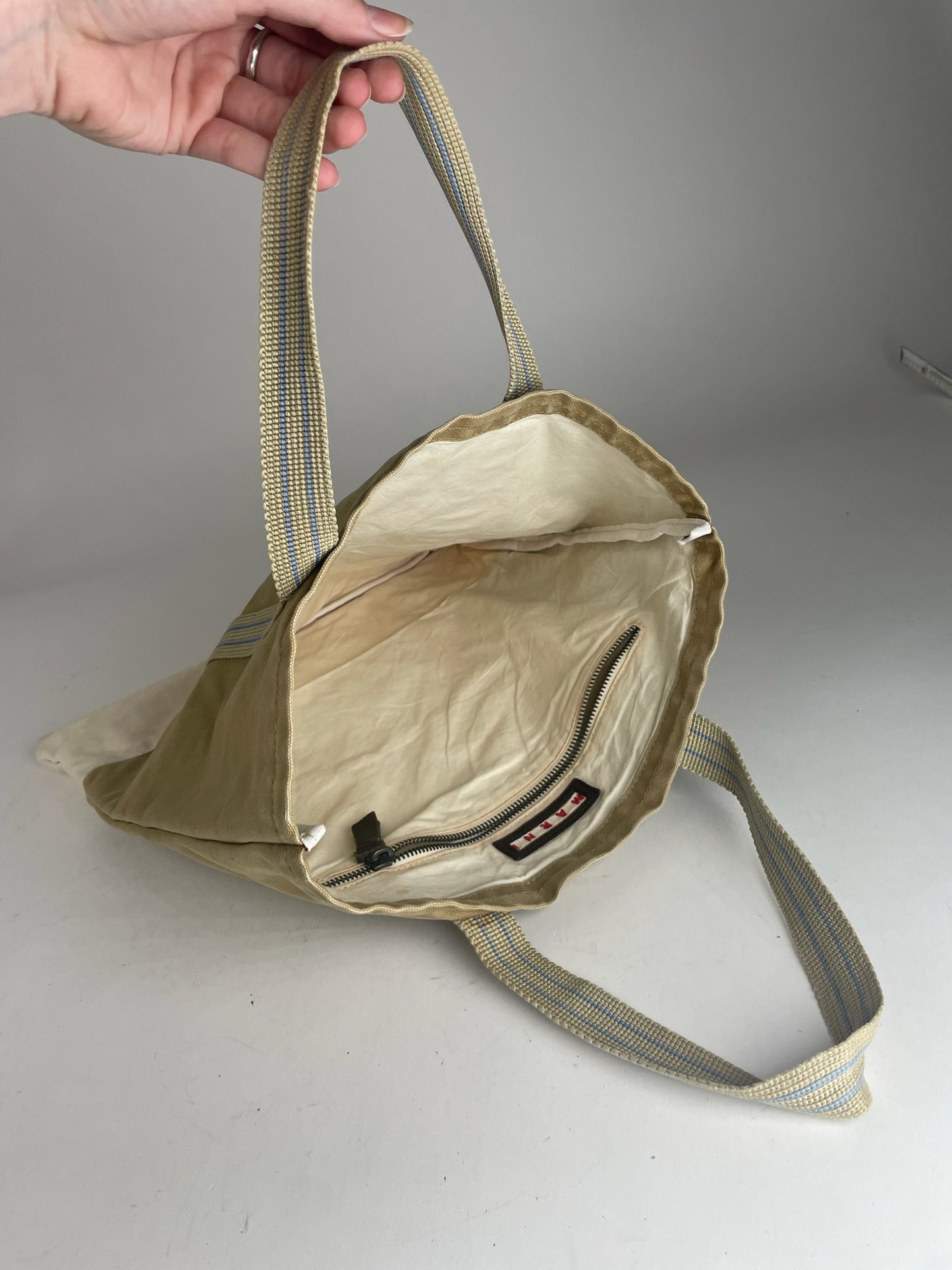 Vintage Marni Canvas Shopper Bag beige