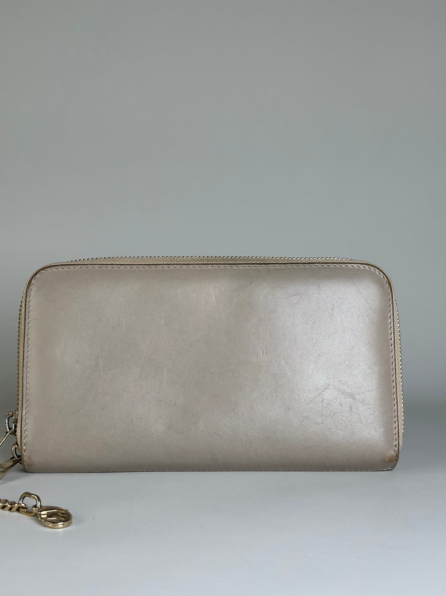 Vintage Chloe Leather Zip Wallet Dusty Rose Gold