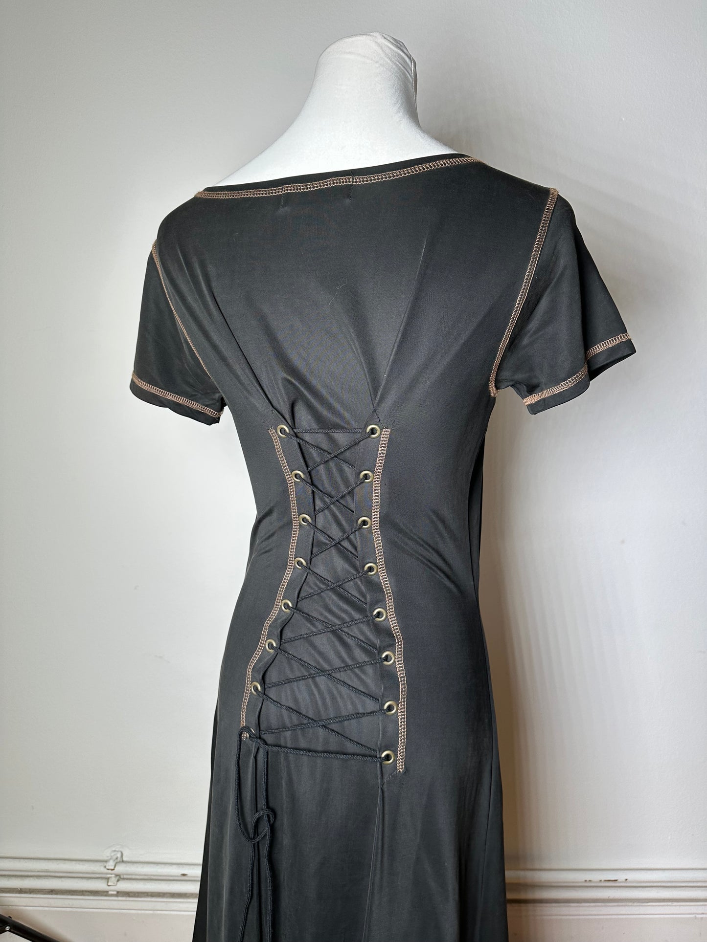 Vintage Kansai Yamamoto K.Y.PRODUCE Dress Black Gold M