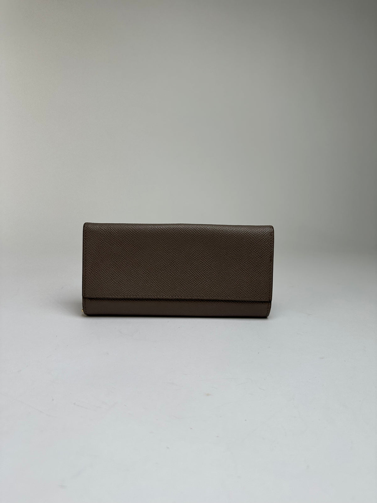 Vintage Salvatore Ferragamo Vara Saffiano Leather Bifold Wallet Taupe