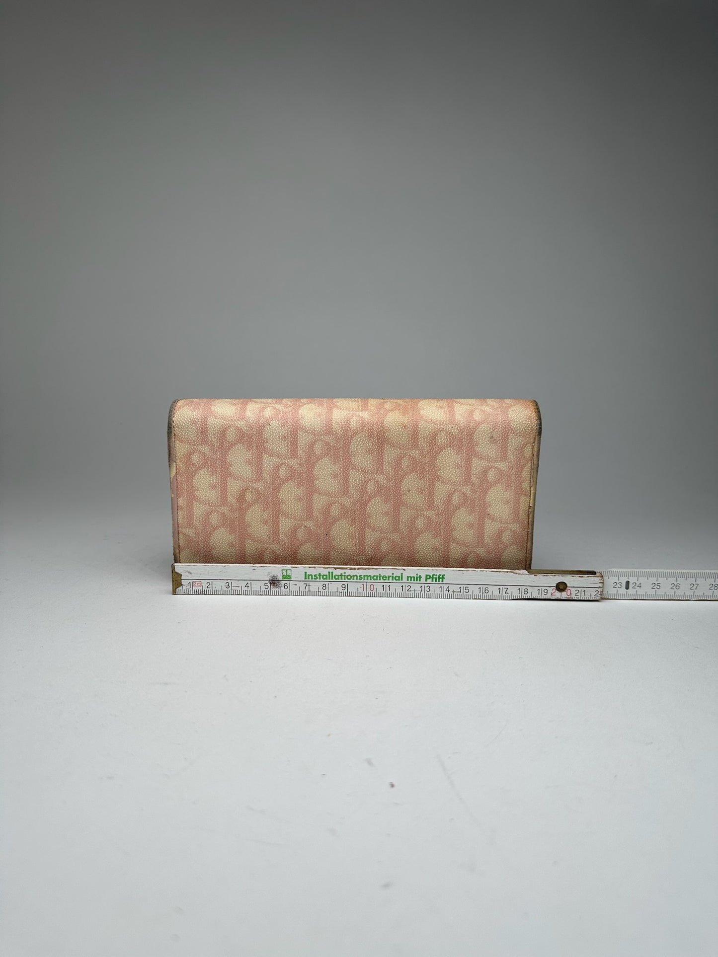 Vintage Dior oblique saddle leather wallet pink