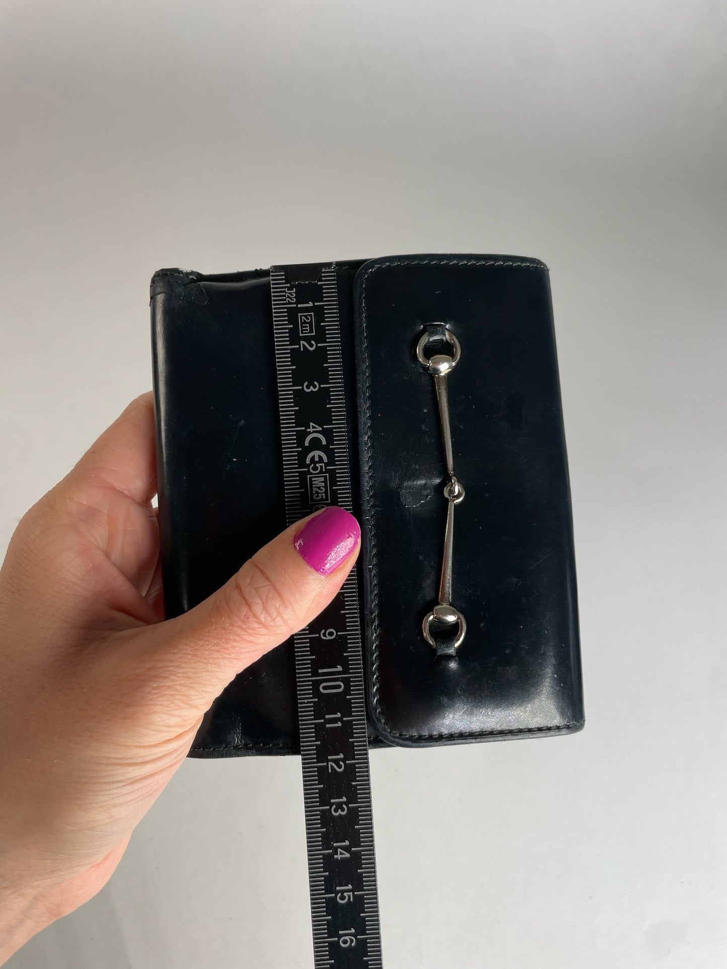 Vintage Gucci Horsebit Patent Leather Wallet Black