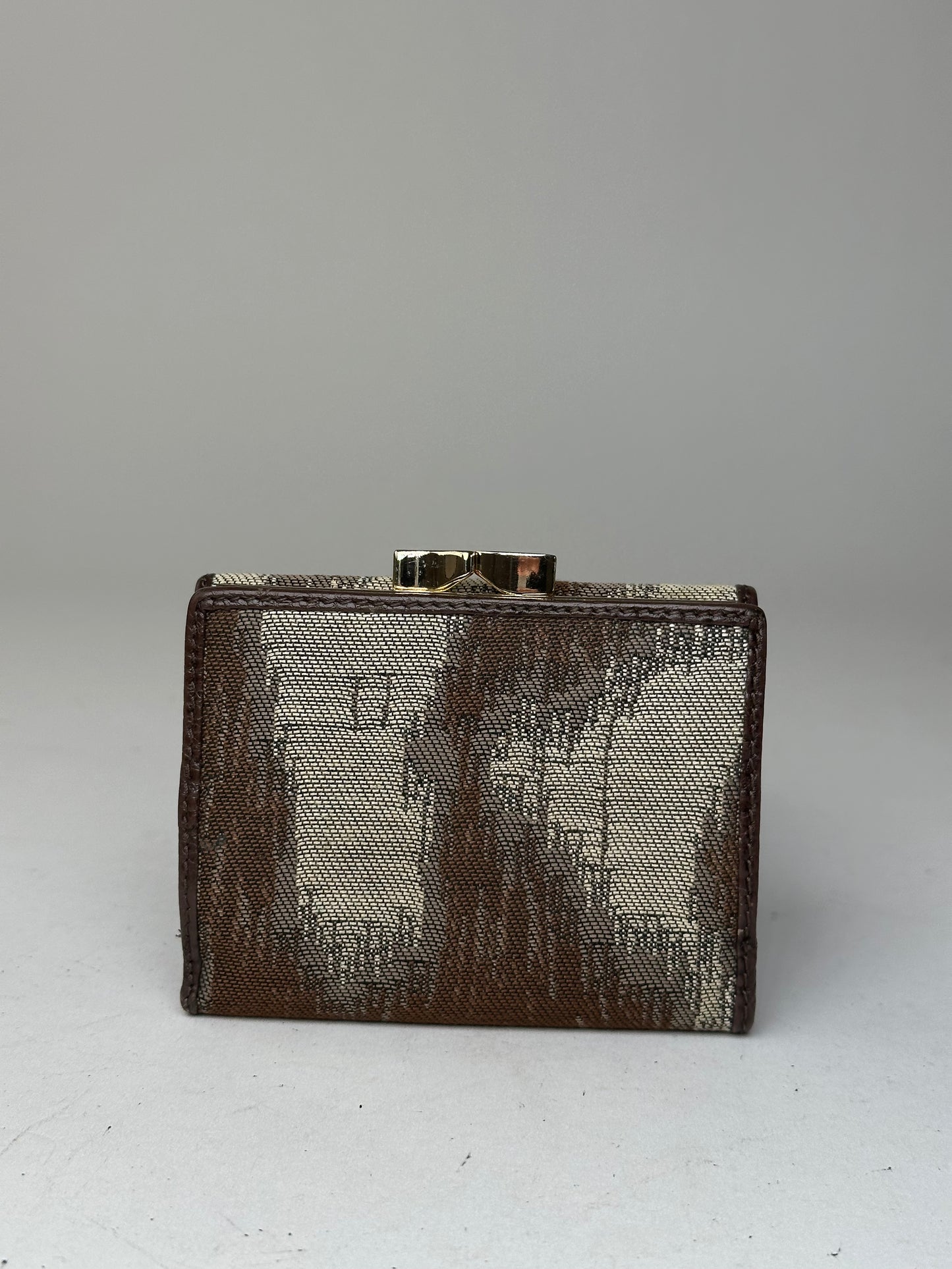 Vintage Vivienne Westwood Leather Canvas Wallet Brown white