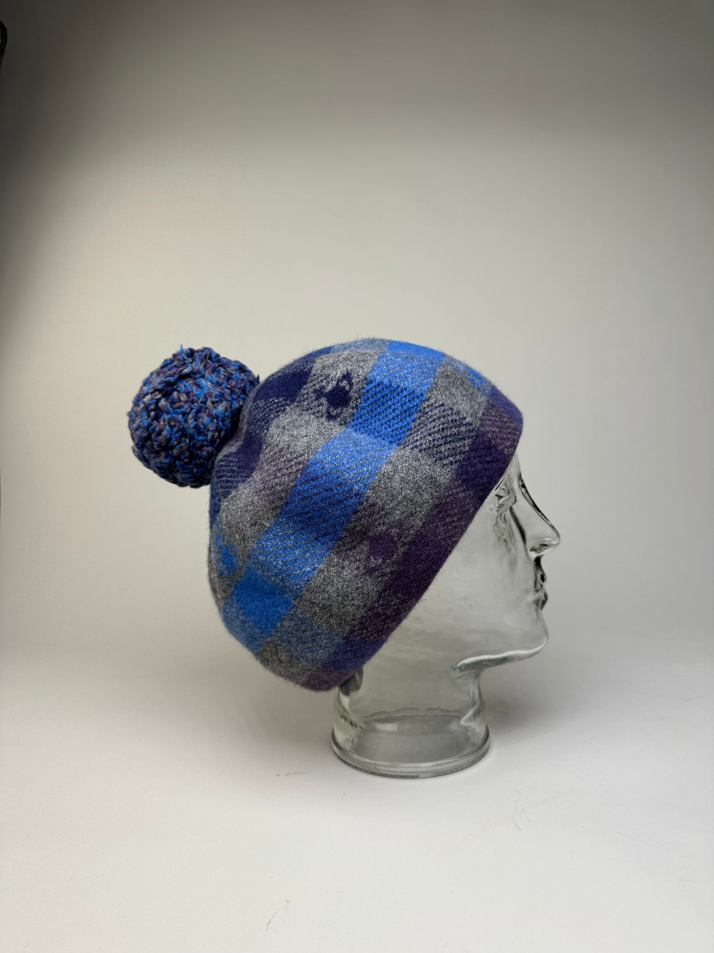 Vintage Vivienne Westwood Wool Blend Beanie Blue Grey Purple