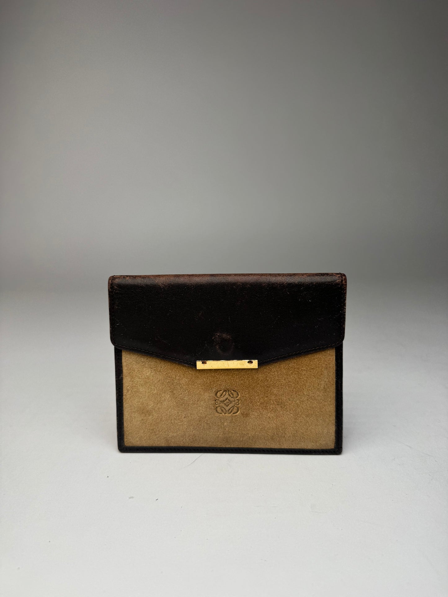 Vintage Loewe Suede / leather Card Holder