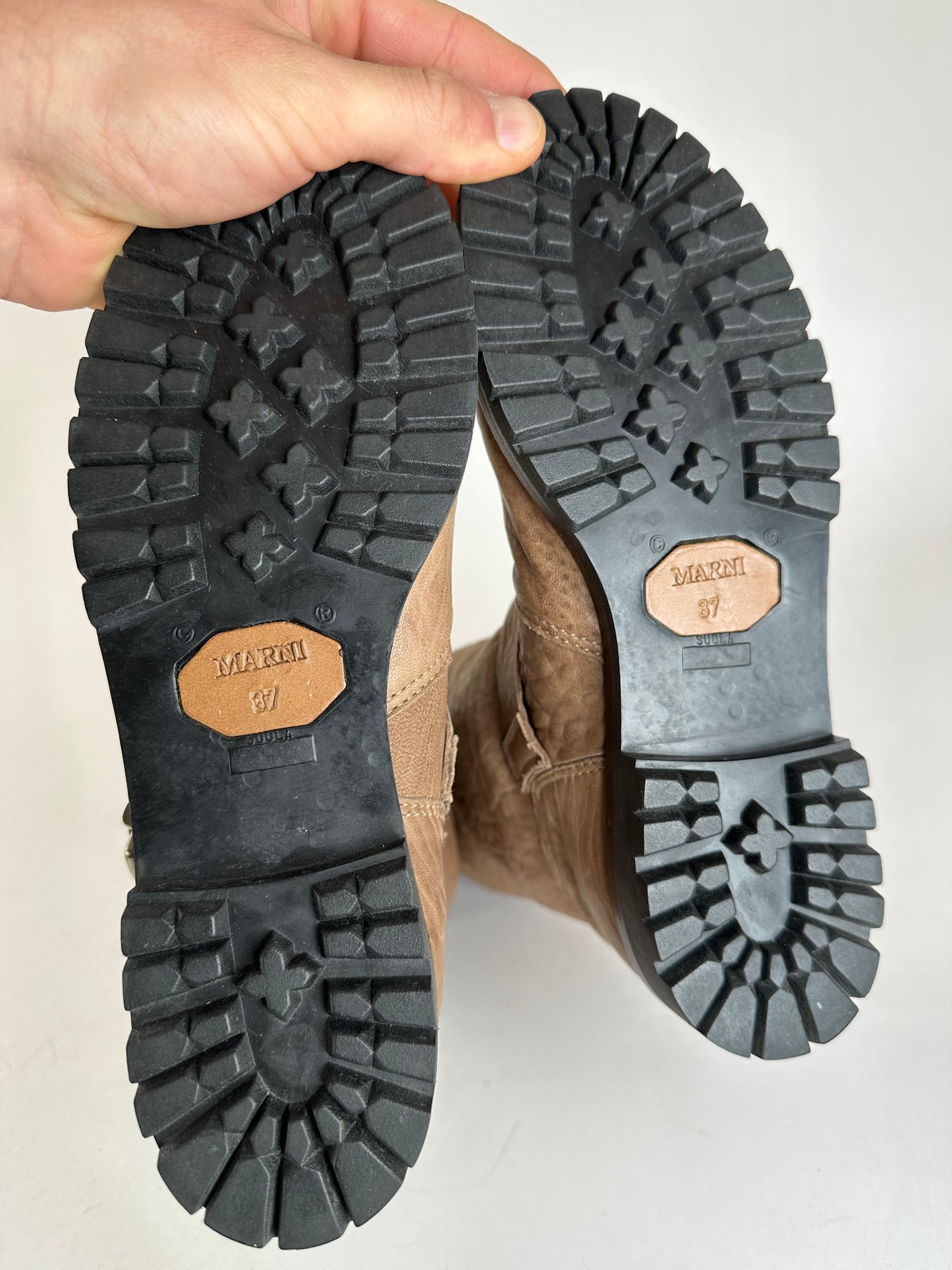 Vintage Marni Leather Boots Brown EU37