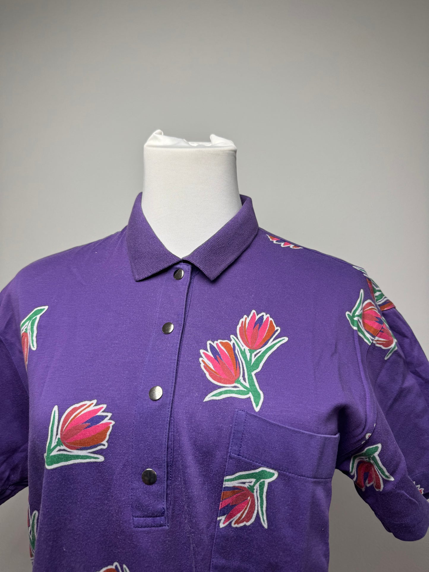 Vintage Dior Floral Polo shirt purple M