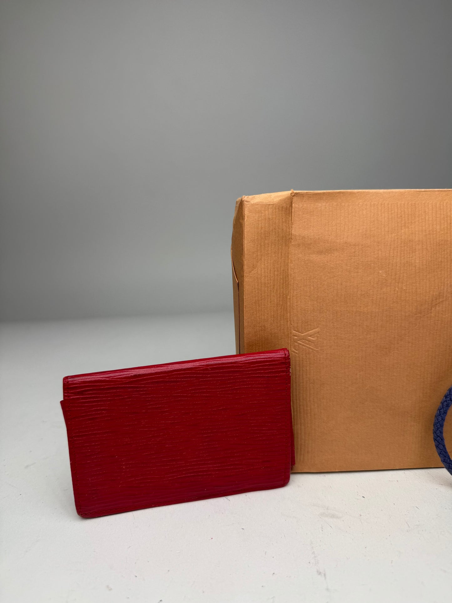 Vintage Louis Vuitton EPI Leather Card Holder Red