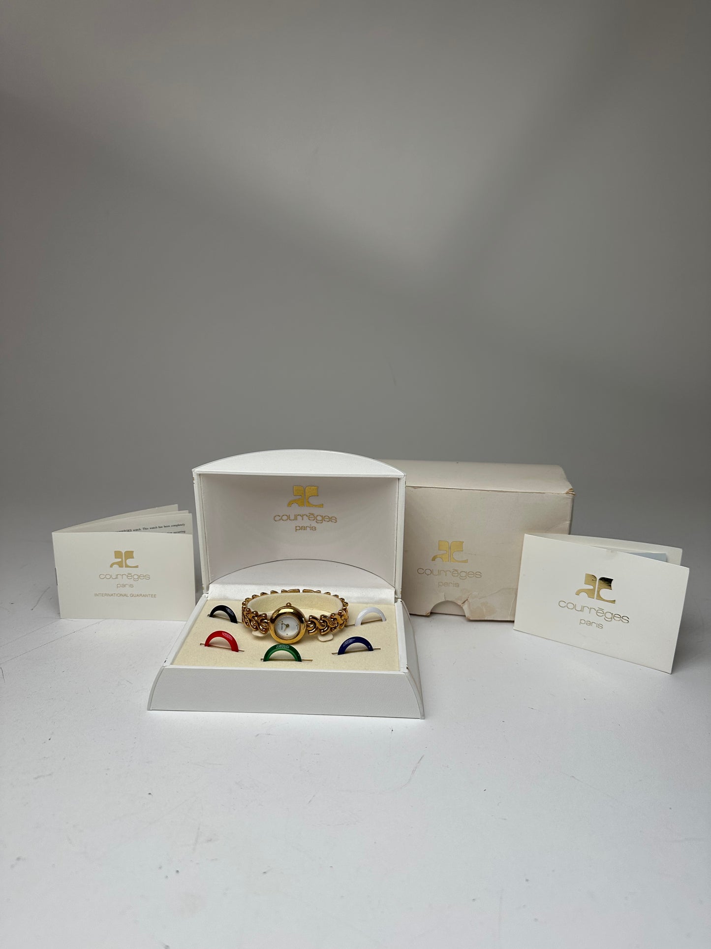 Vintage Courreges Golden Watch Set