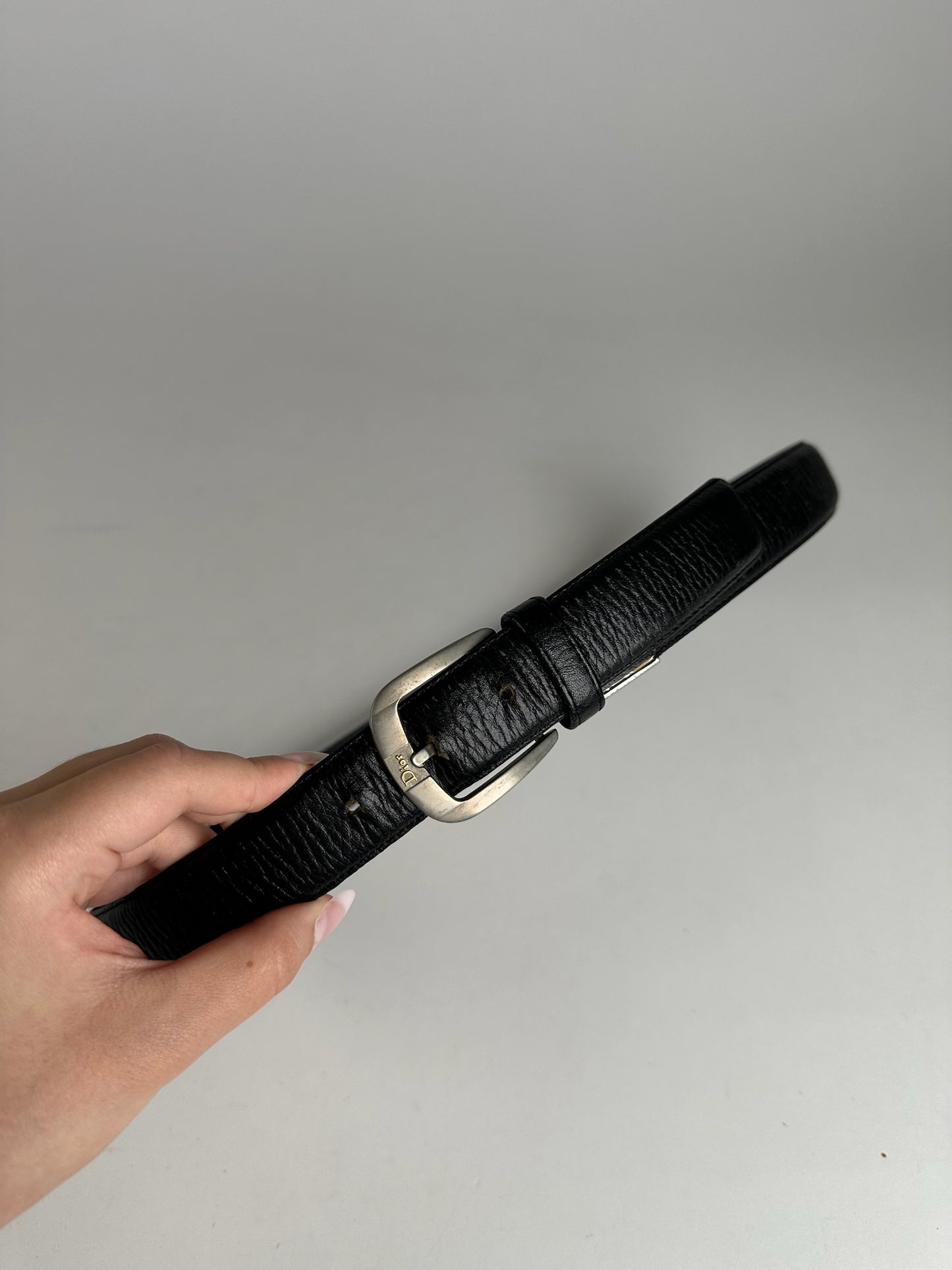 Vintage Dior Leather Belt black