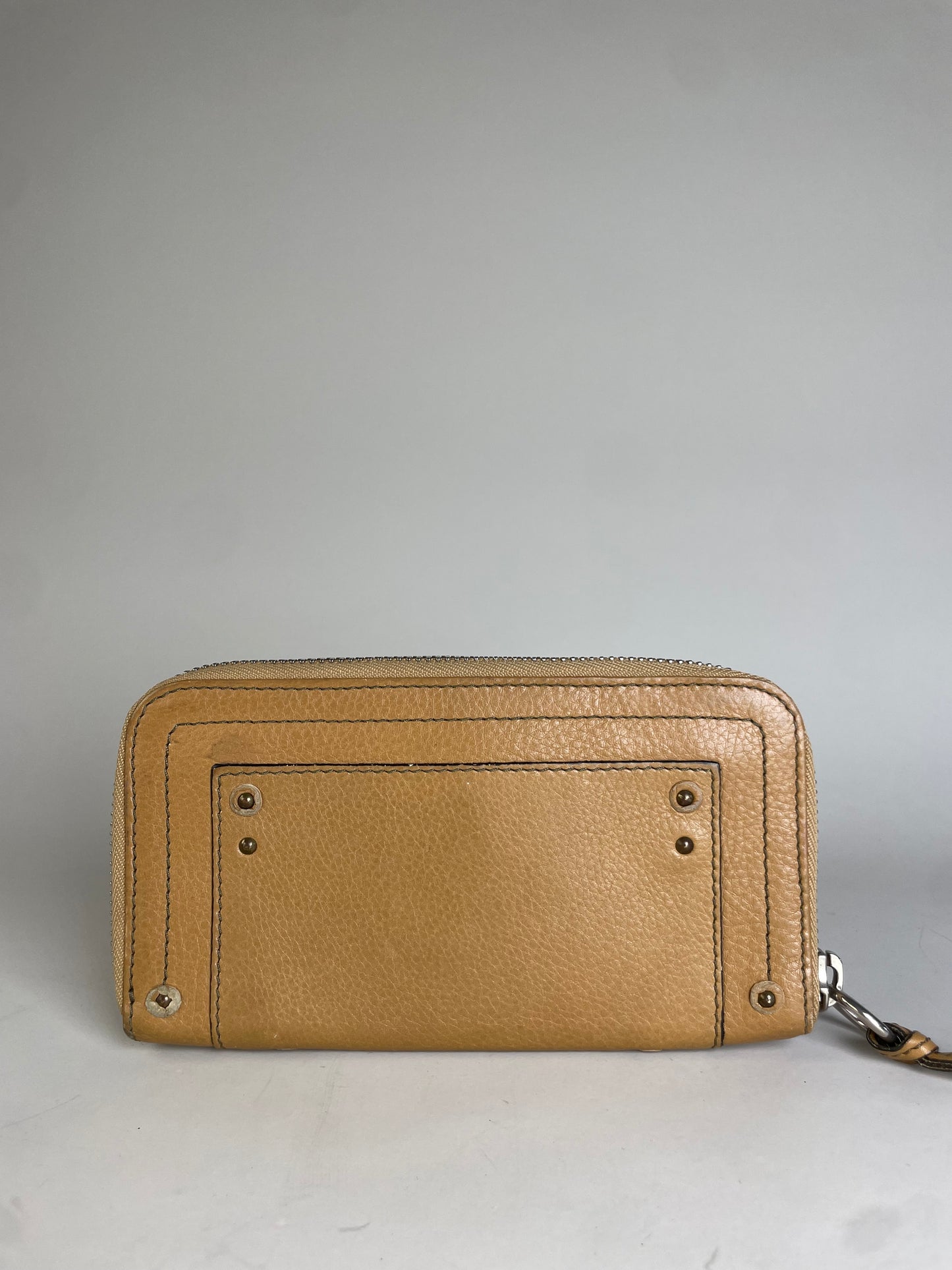 Vintage Chloe Leather Long Wallet Light Tan Gold