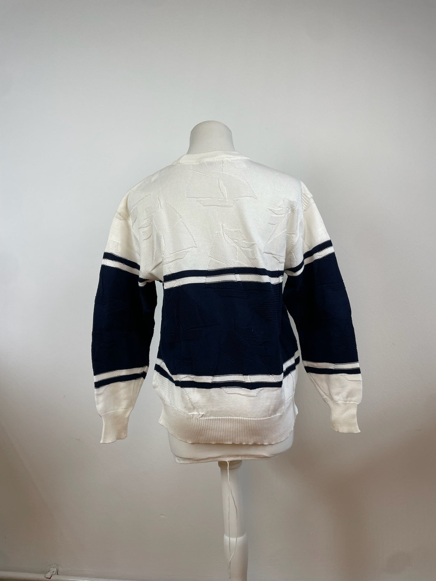 Vintage Dior Crewneck Sweater White Navy L