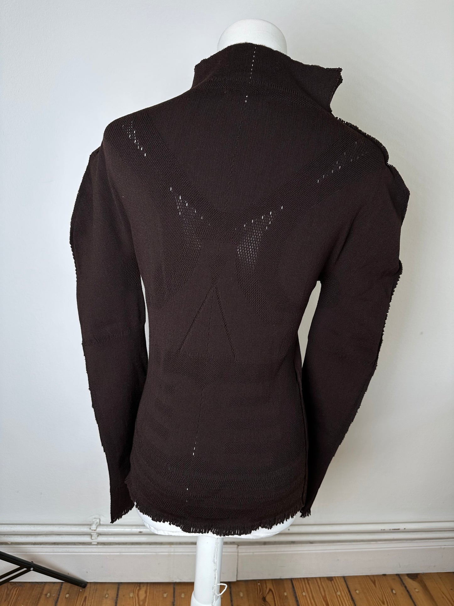 Vintage Issey Miyake Knit Sweater Dark Brown M
