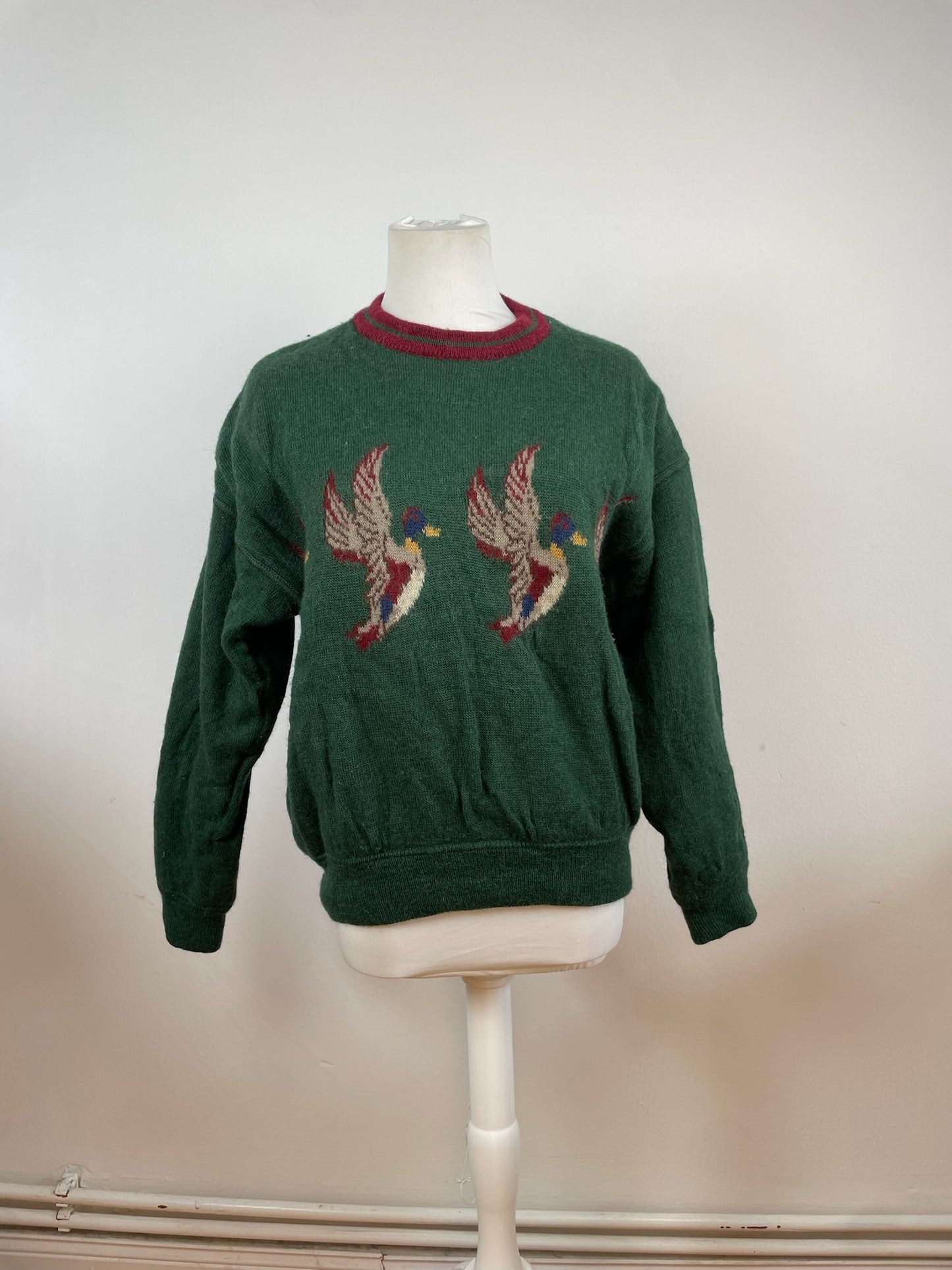 Vintage Salvatore Ferragamo Duck Sweater Wool M Green