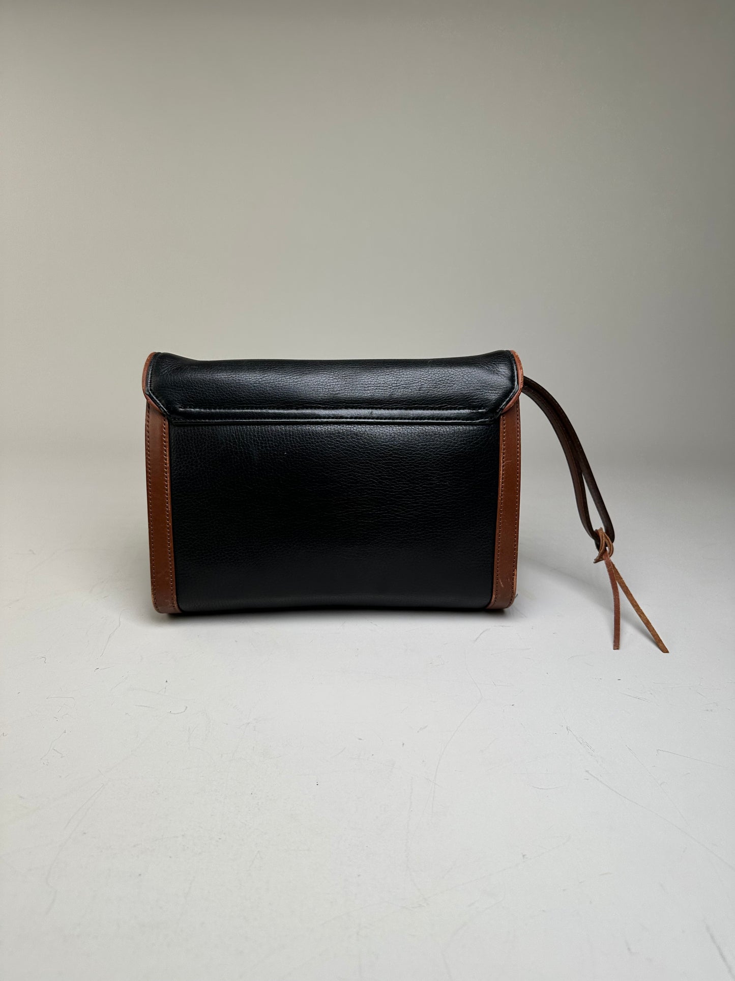 Vintage Balenciaga Pebbled Leather Shoulder Bag Black Brown