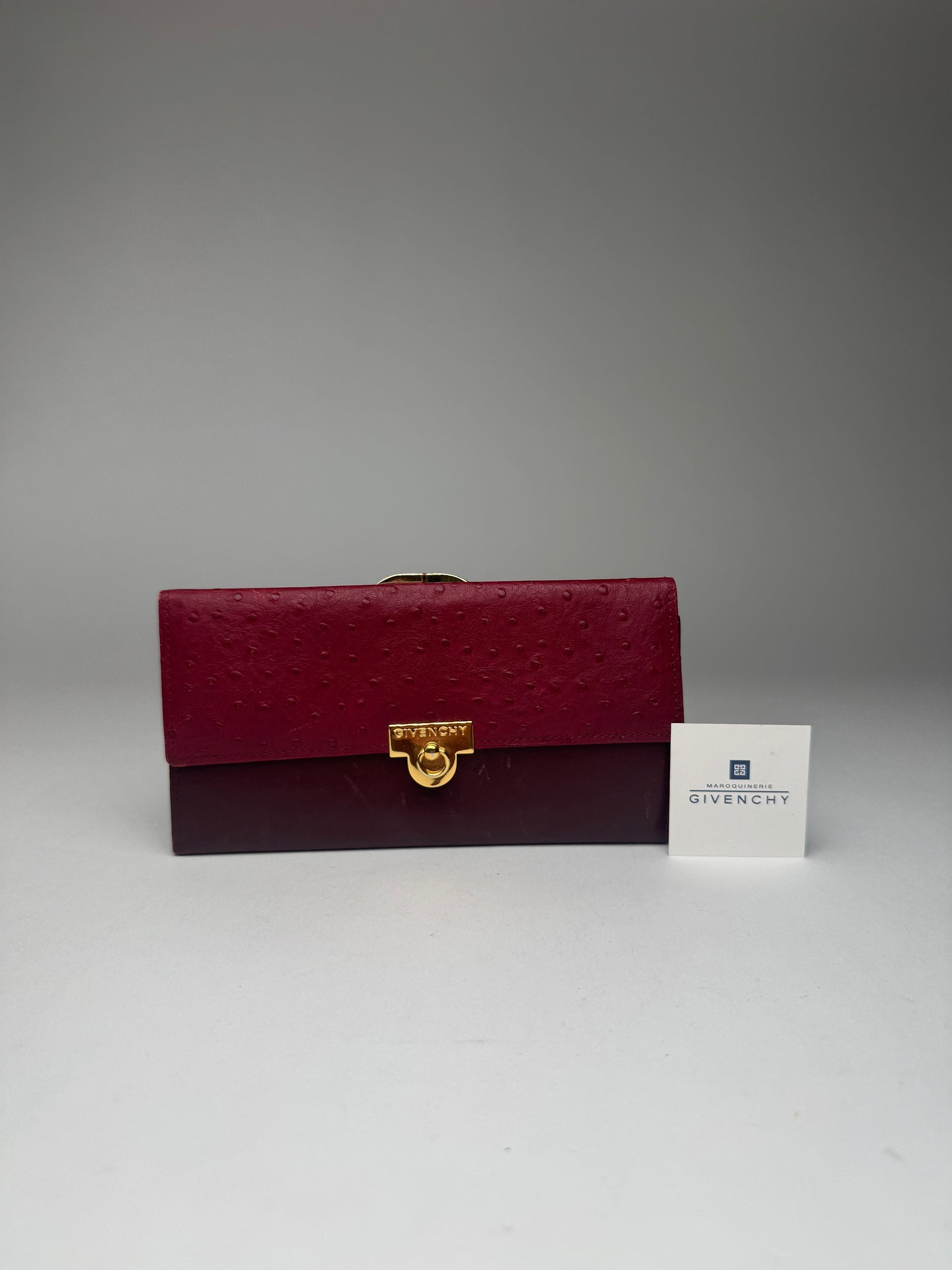 Vintage Givenchy Ostrich Leather wallet purple