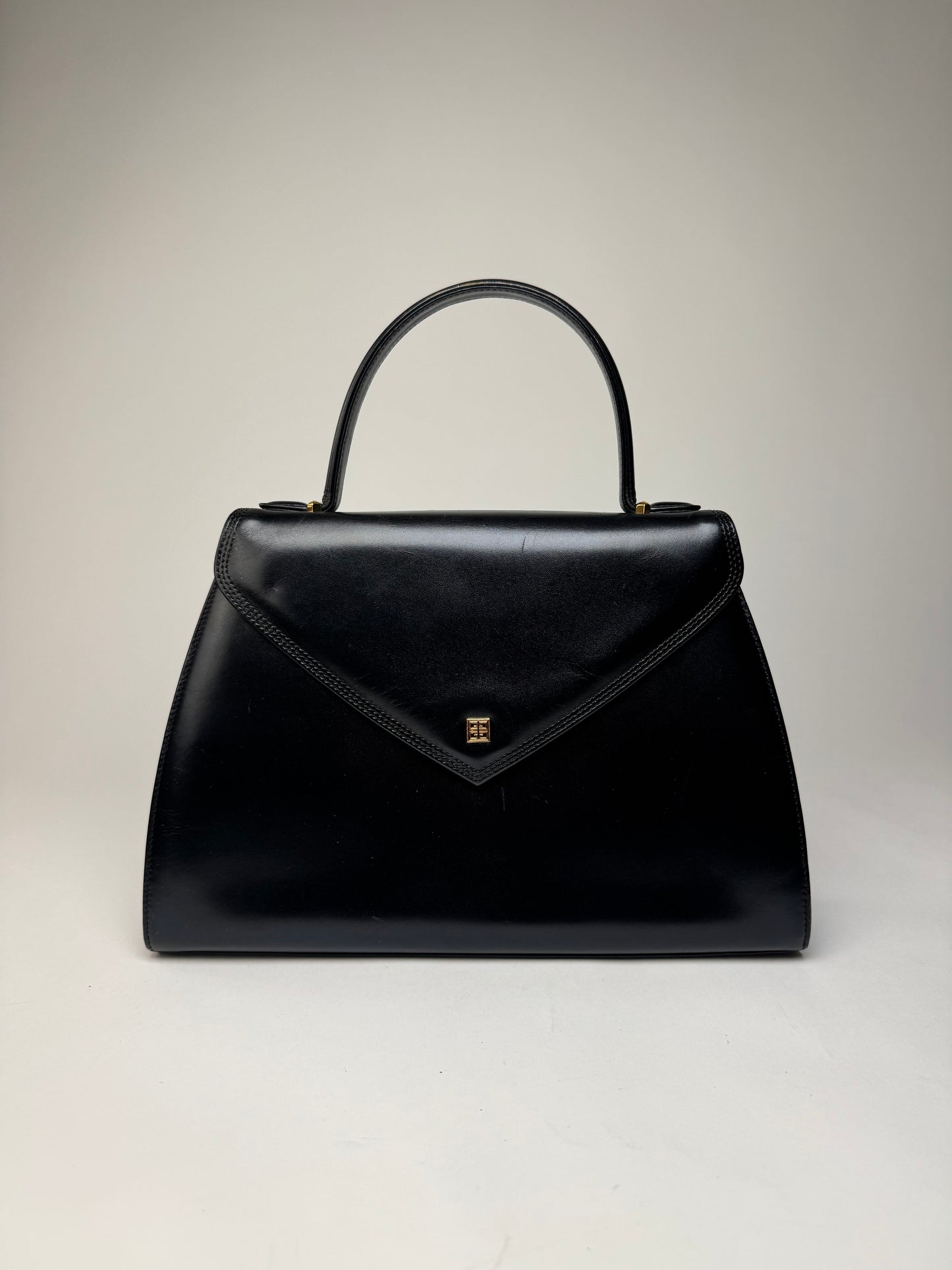 Vintage Givenchy Logo Leather Bag Black