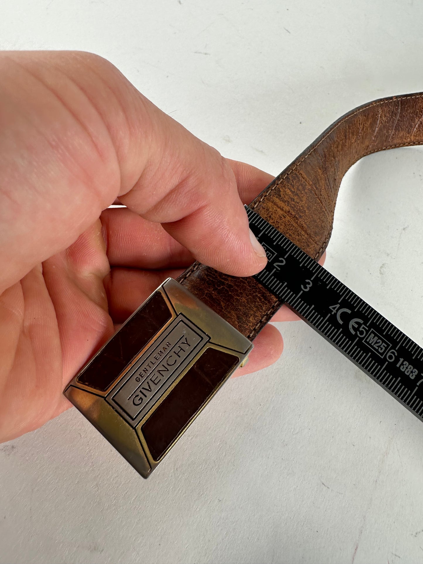 Vintage Givenchy Gentleman Leather Belt Brown