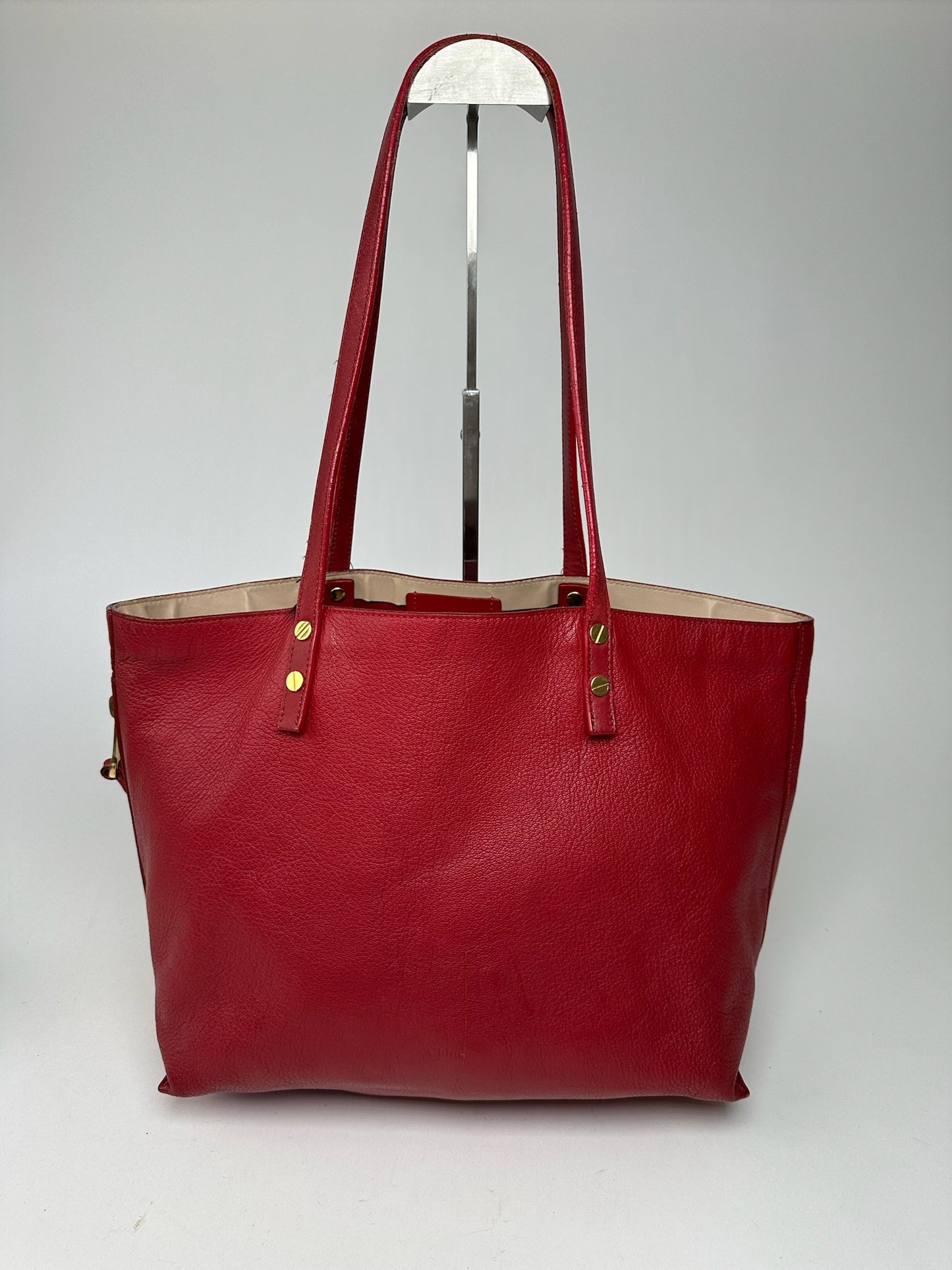 Vintage Prada Leather Shopper Red