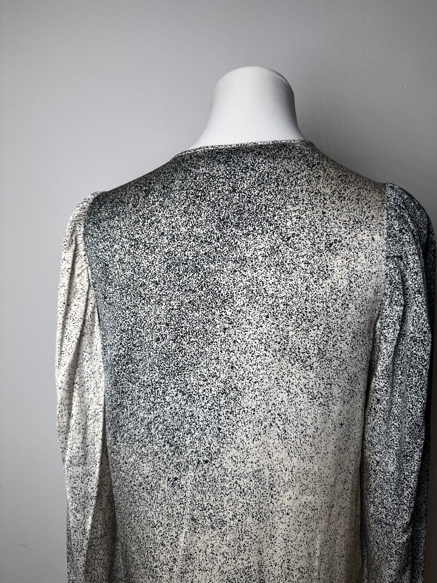 Stella Mc Cartney Avstract Silk Shirt Grey/Black/White M