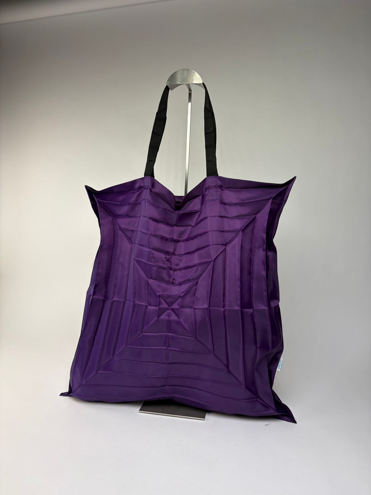 Vintage Issey Miyake Polyester Tote Purple Black Webbing