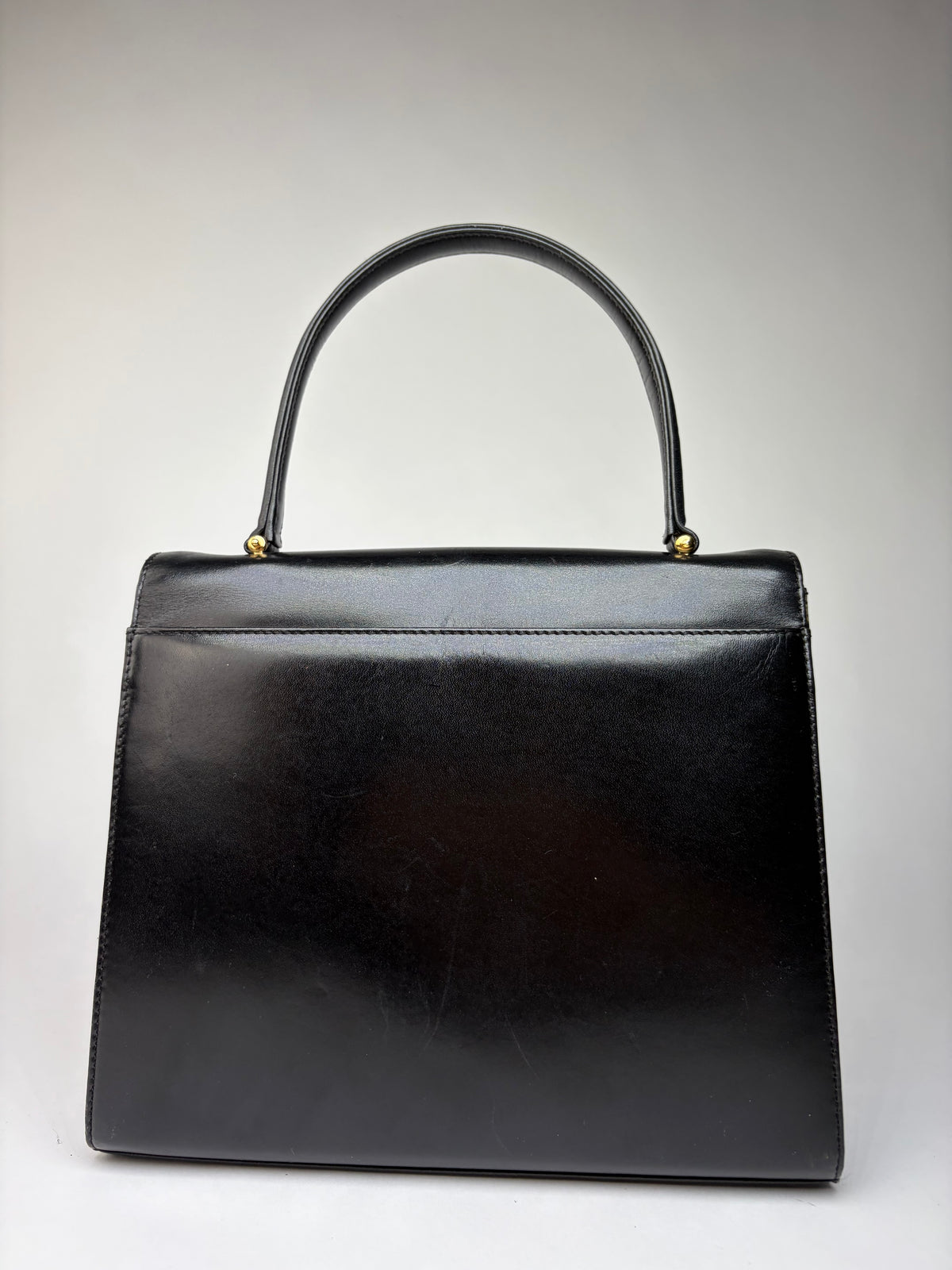 Vintage Givenchy Structured Top-Handle Bag Late 1970s Black